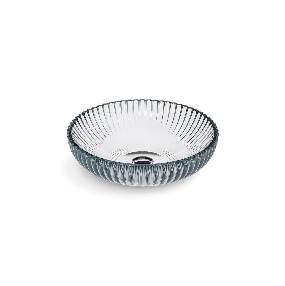 Salute  15" round vessel bathroom sink, no overflow