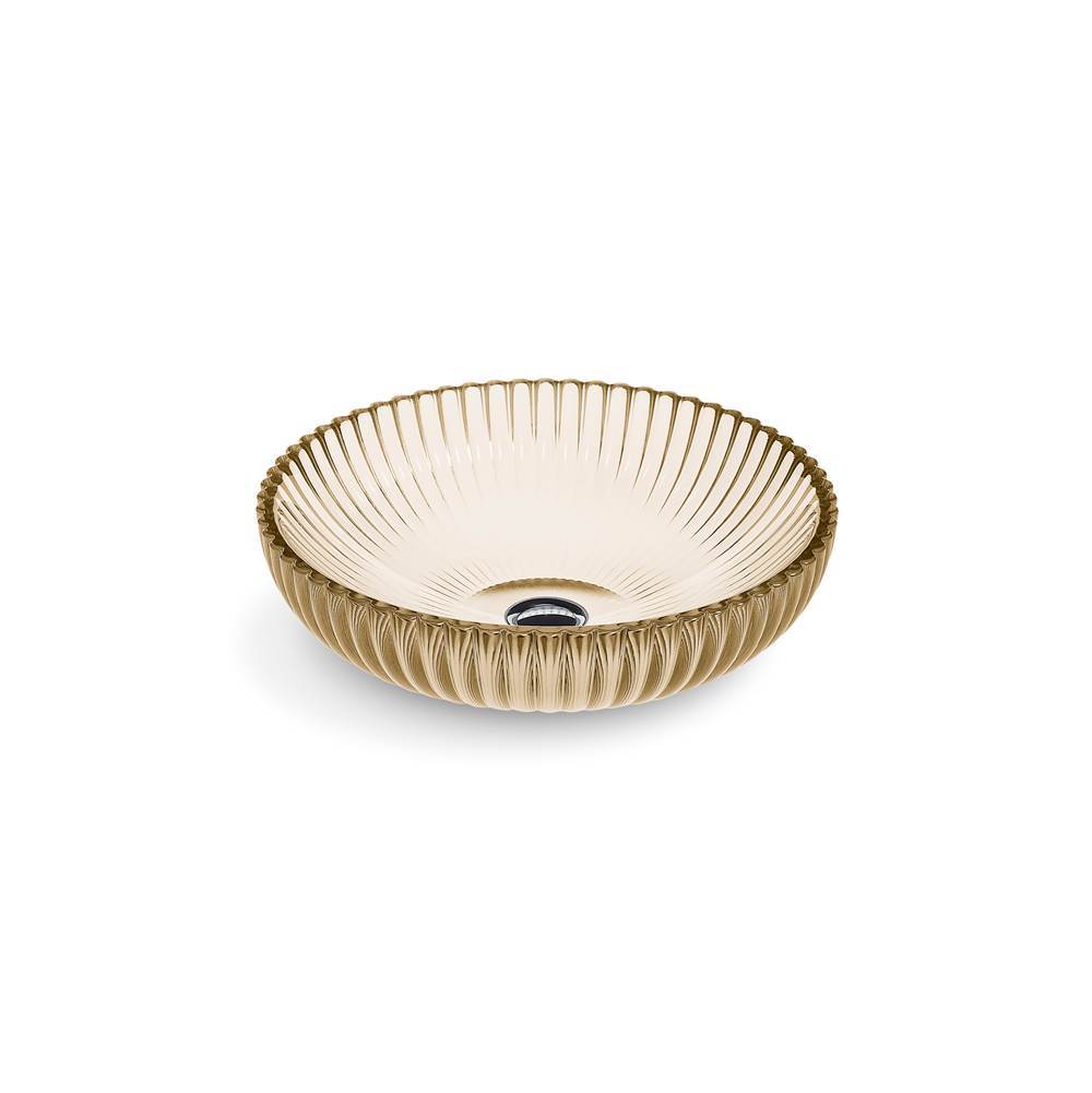 Salute  15" round vessel bathroom sink, no overflow