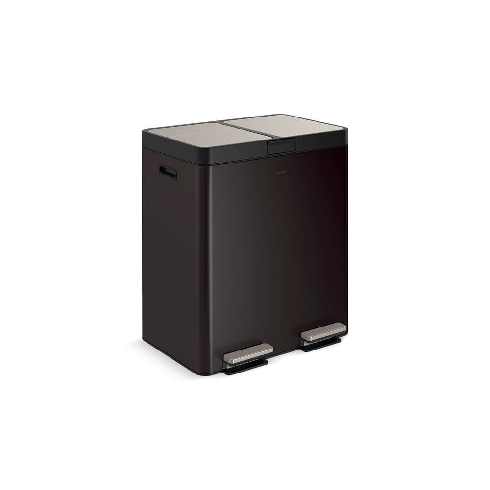 82-liter stainless steel dual-bin step trash can