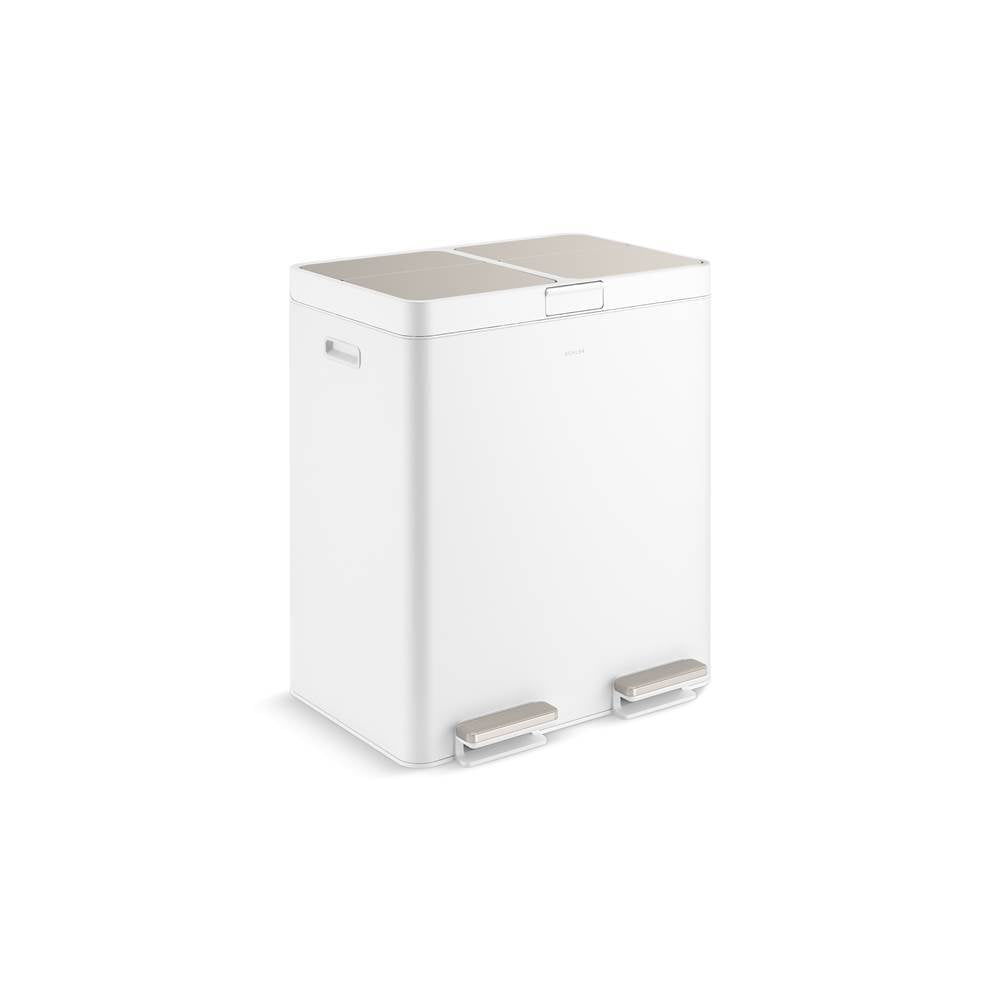 82-liter stainless steel dual-bin step trash can
