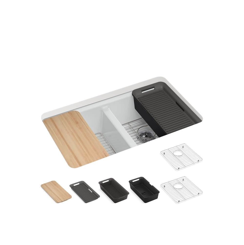 Riverby  33" undermount double-bowl workstation kitchen sink