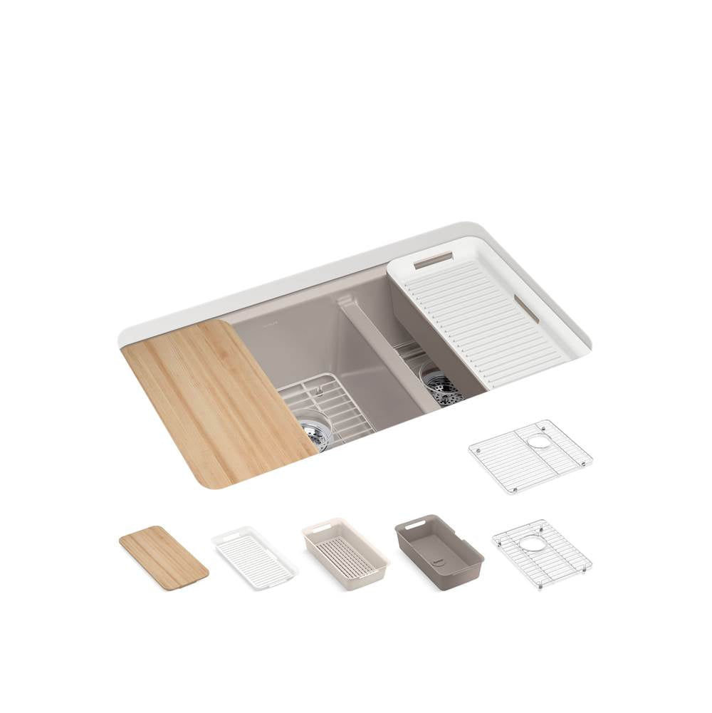 Riverby  33" undermount double-bowl workstation kitchen sink