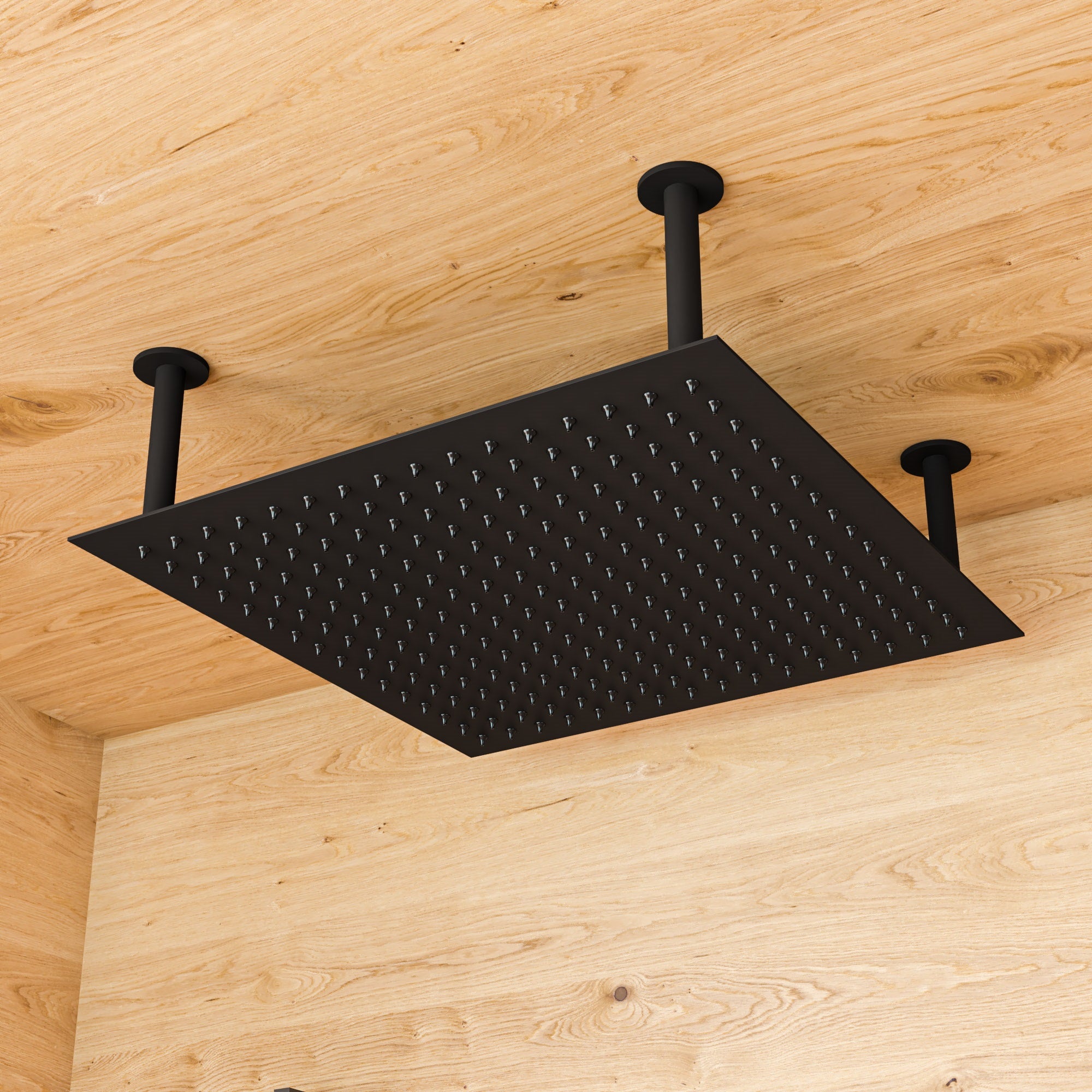 Steel 24" Square Ultra-Thin Rain Shower Head