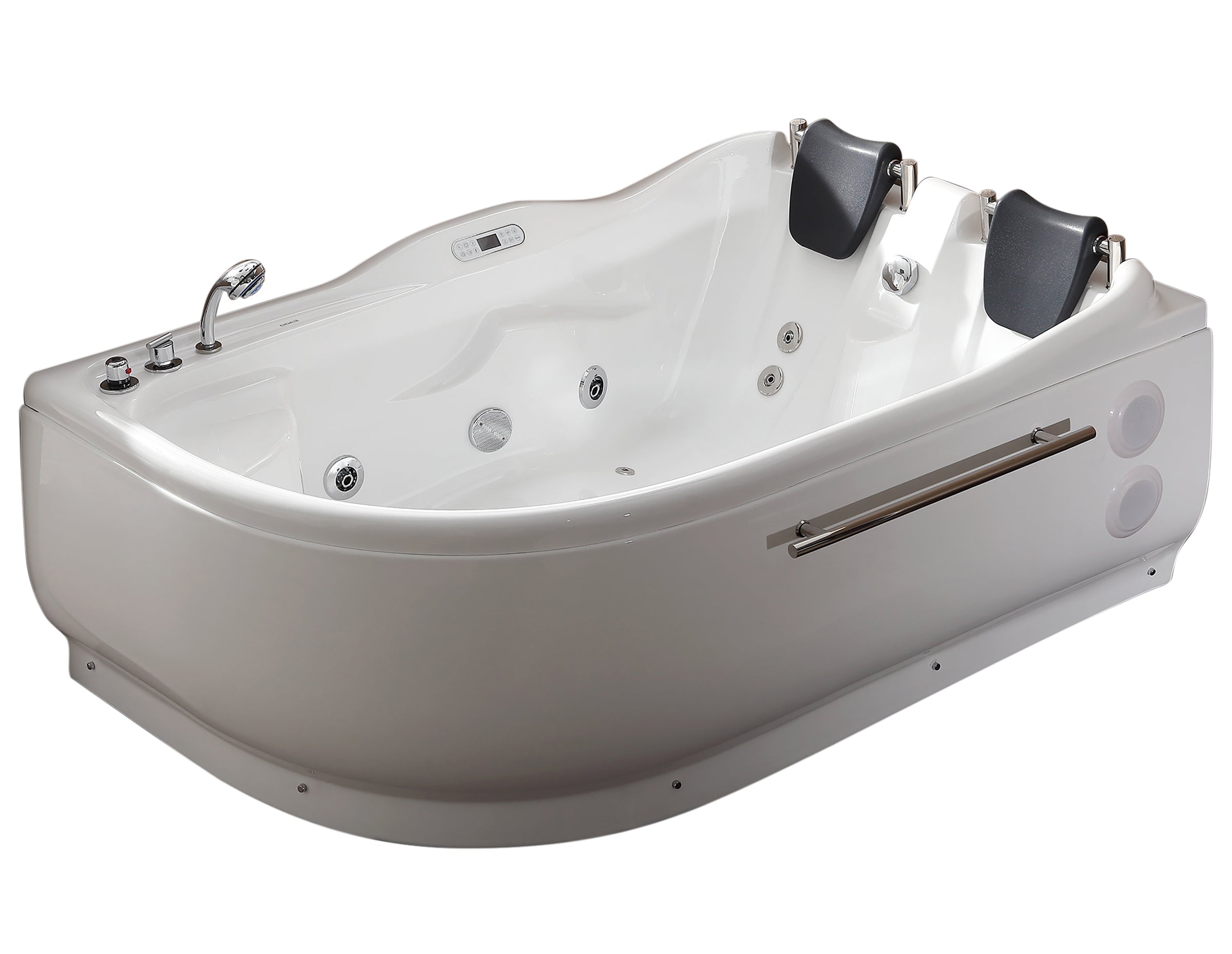 Drain Corner Acrylic White Whirlpool Bathtub For Two