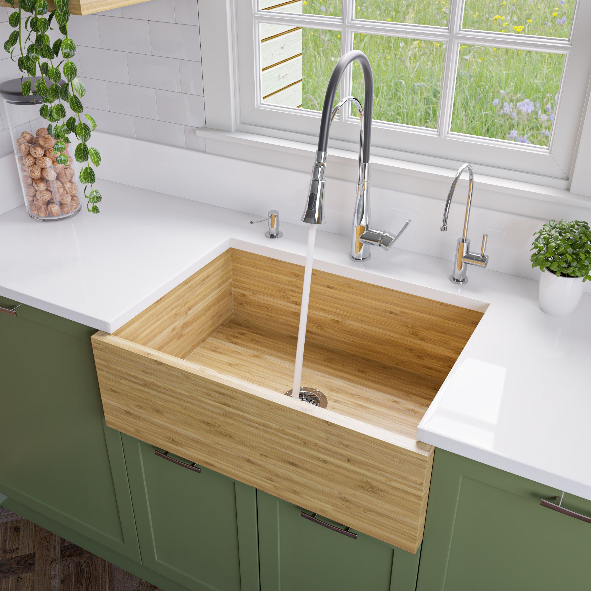 Bamboo Kitchen Farm Sink