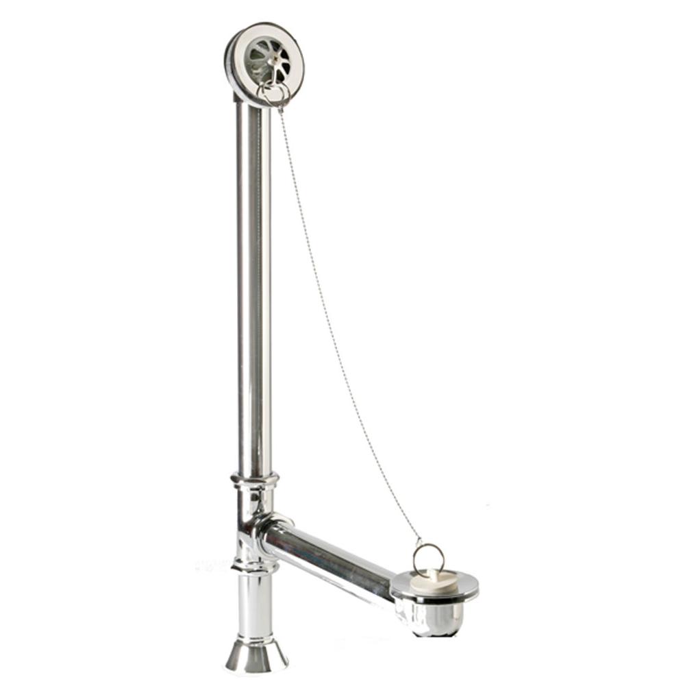 Clawfoot Style Bath Waste and Overflow with Brass Plug and Chain (Brass Body)