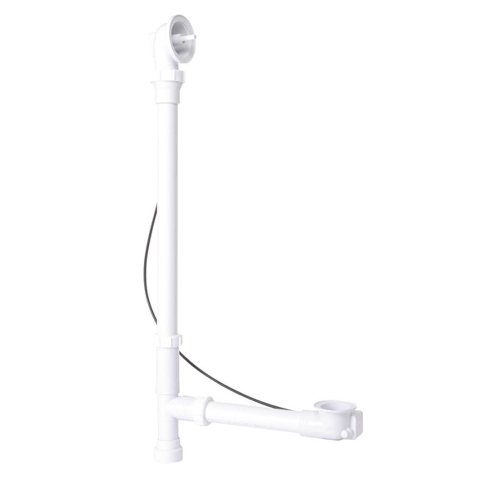 Schedule 20 1-1/2" Tubular ABS Cable Operated Bath Waste and Overflow with Patented Flexible Overflow Neck for 22" to 28" Tub Depths