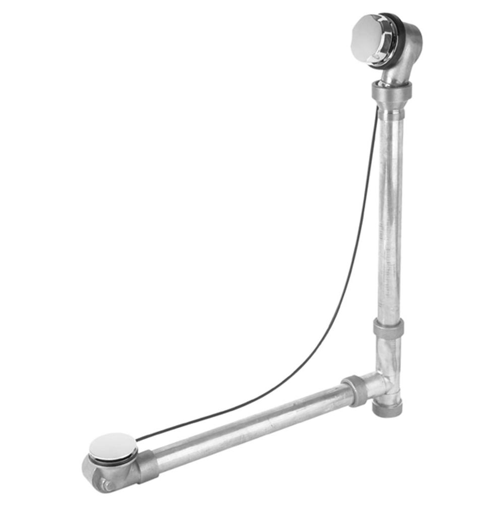 Brass Body Cable Operated Bath Waste and Overflow Drain with Patented Flexible Overflow Neck for 21" Center Drain Tub