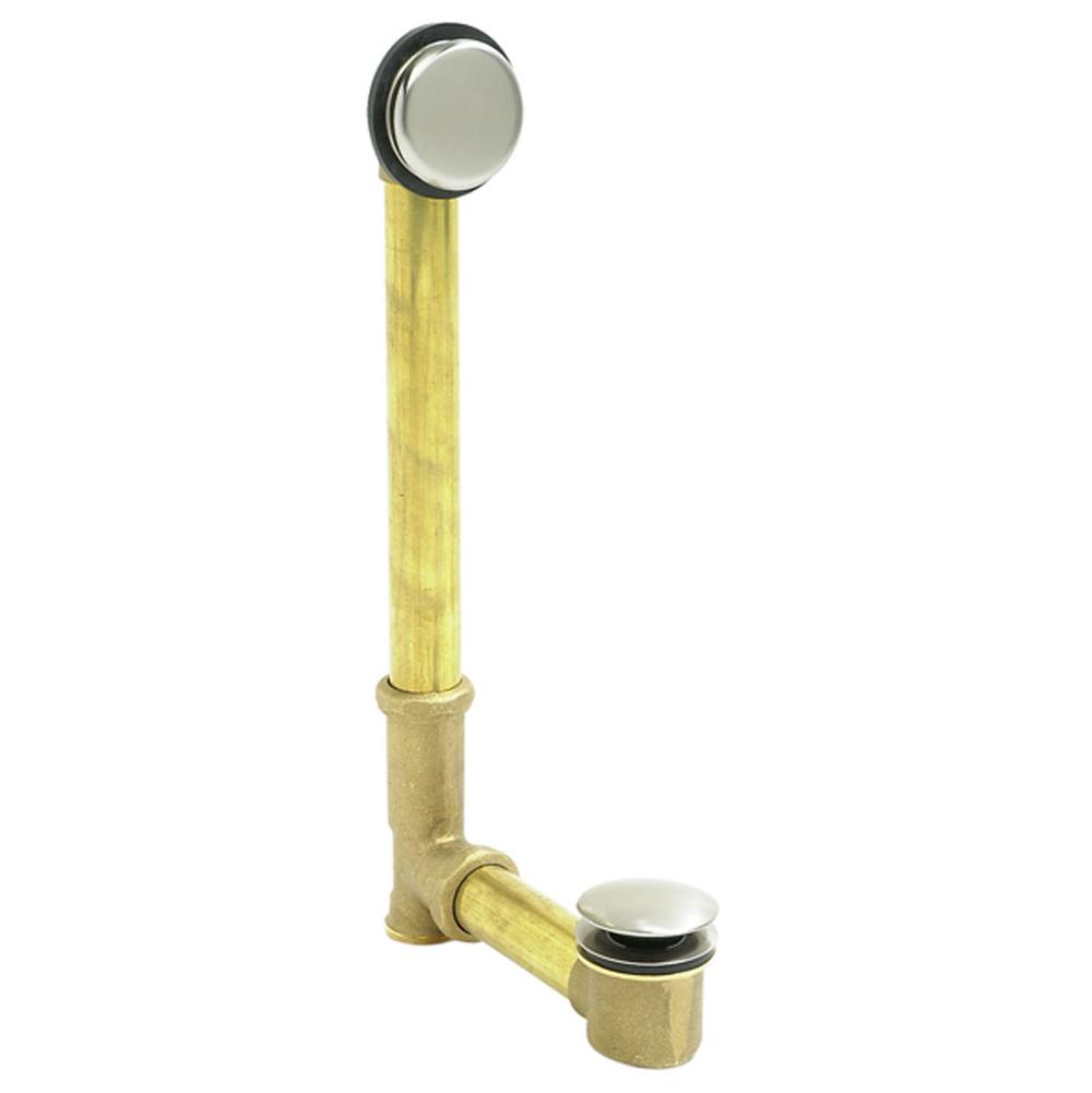 Soft Toe Touch Style Bath Waste and Overflow Drain (Brass Body) - For Center Drain Tubs