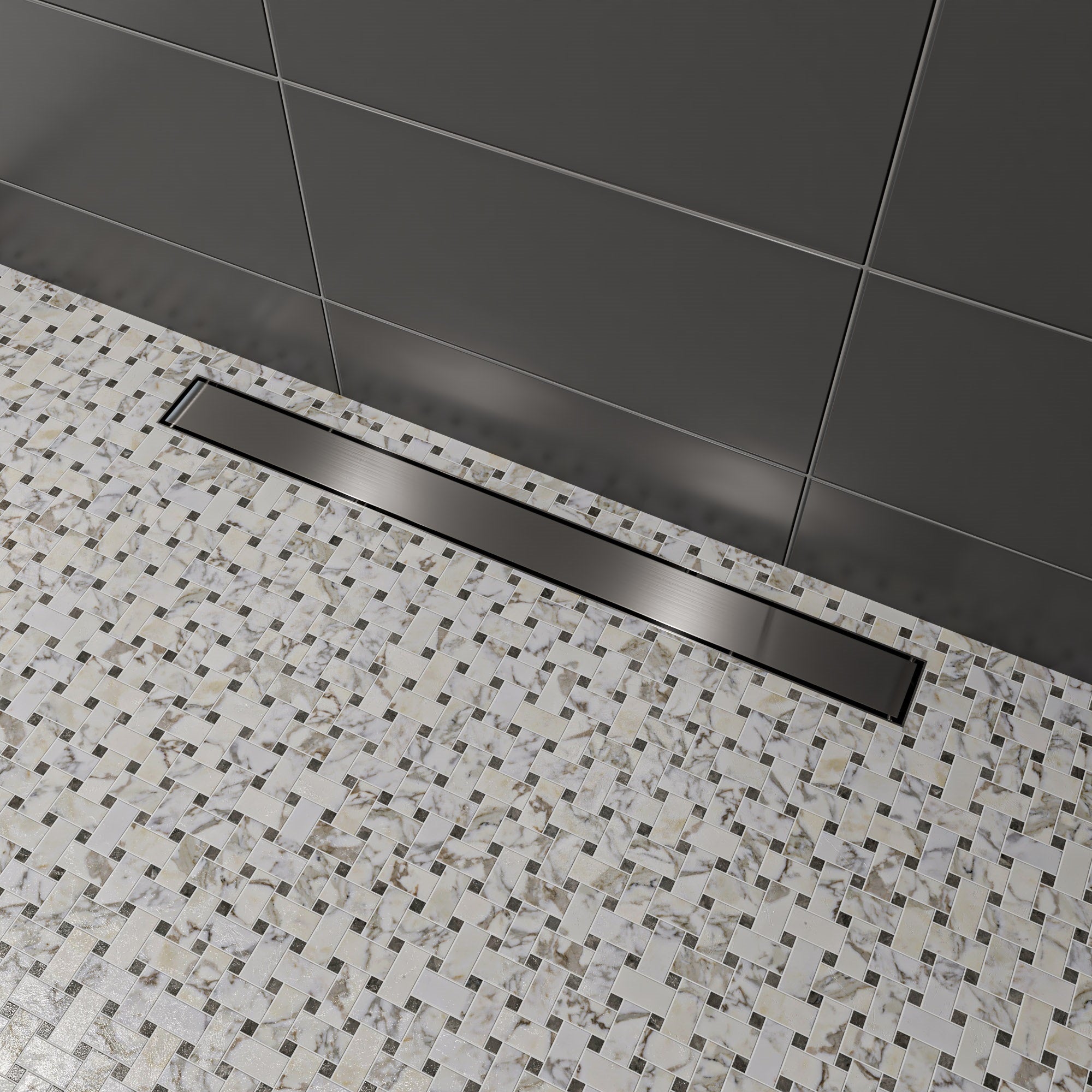 Stainless Steel Linear Shower Drain With Solid Cover