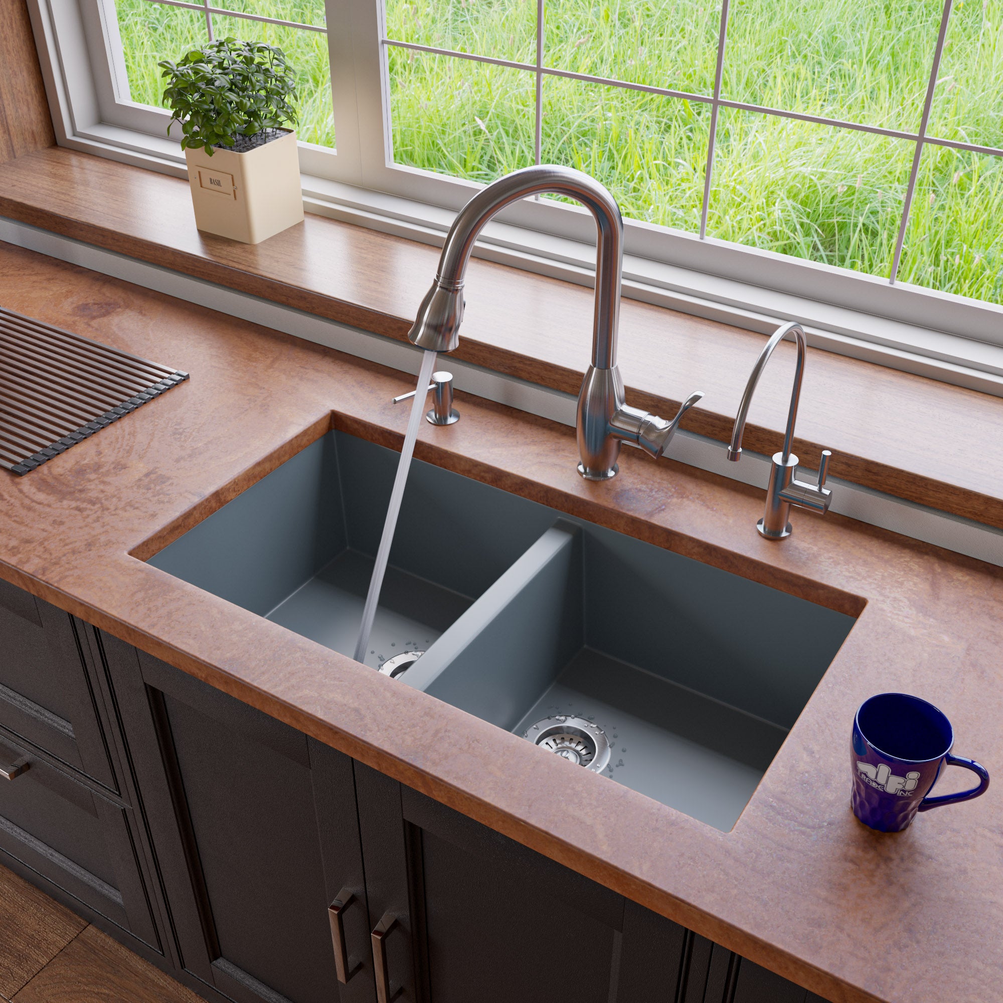 Double Bowl Granite Composite Kitchen Sink