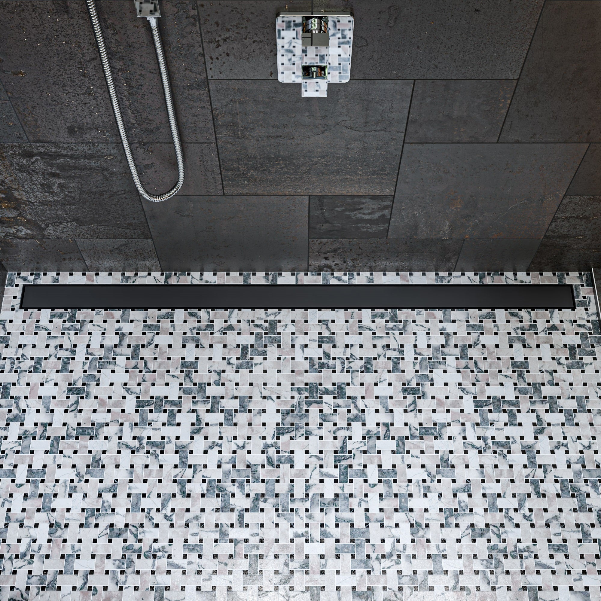 Stainless Steel Linear Shower Drain With Solid Cover