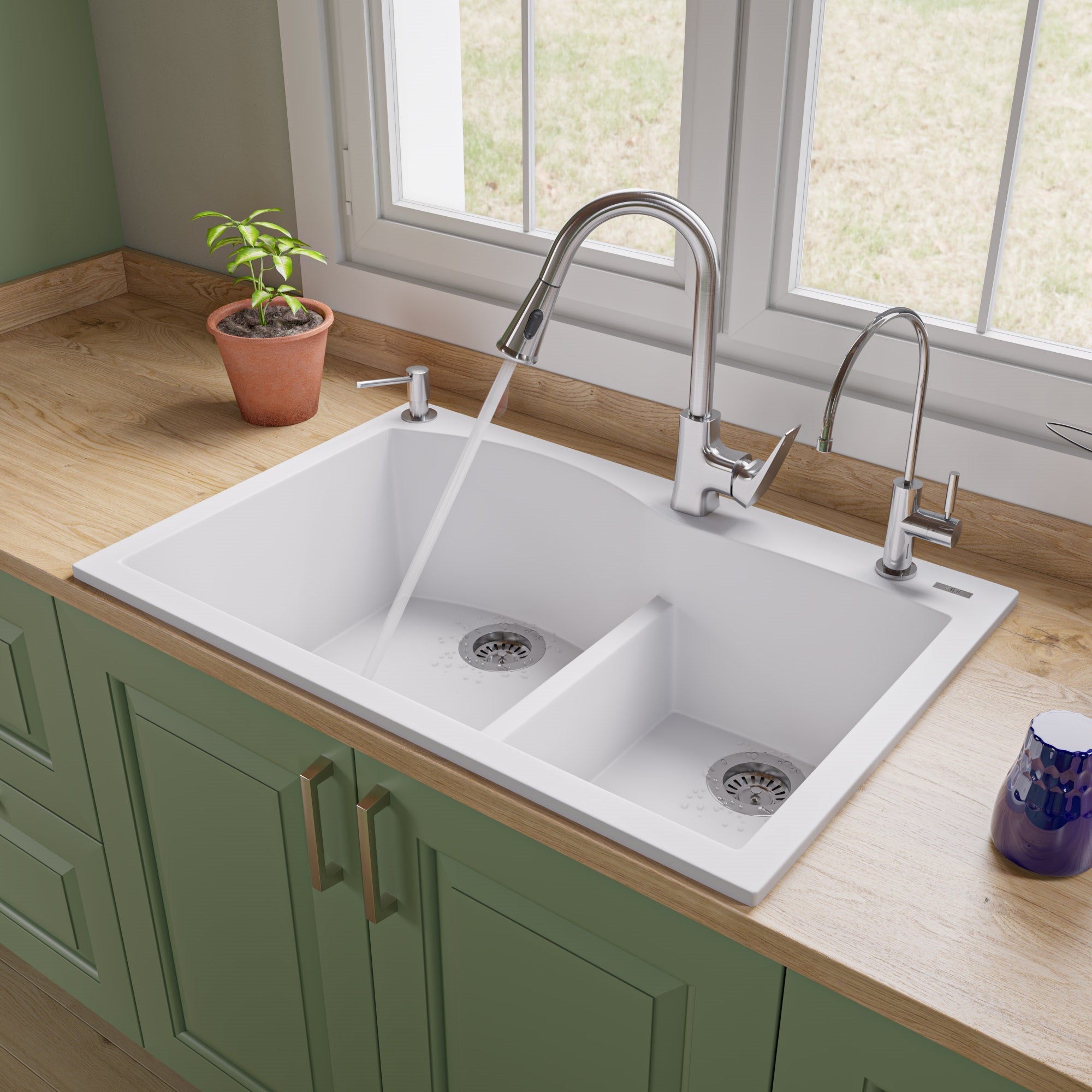 Bowl Drop In Granite Composite Kitchen Sink