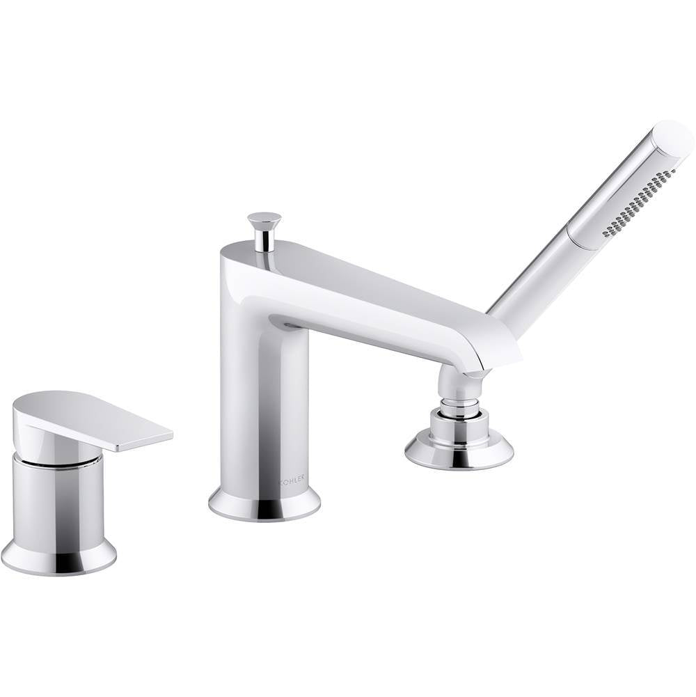 Hint  Deck-mount bath faucet with handshower