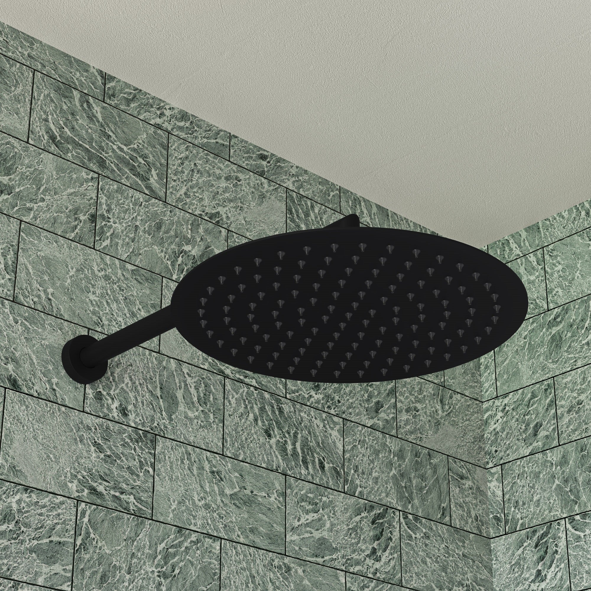 Steel 12" Round Ultra-Thin Rain Shower Head