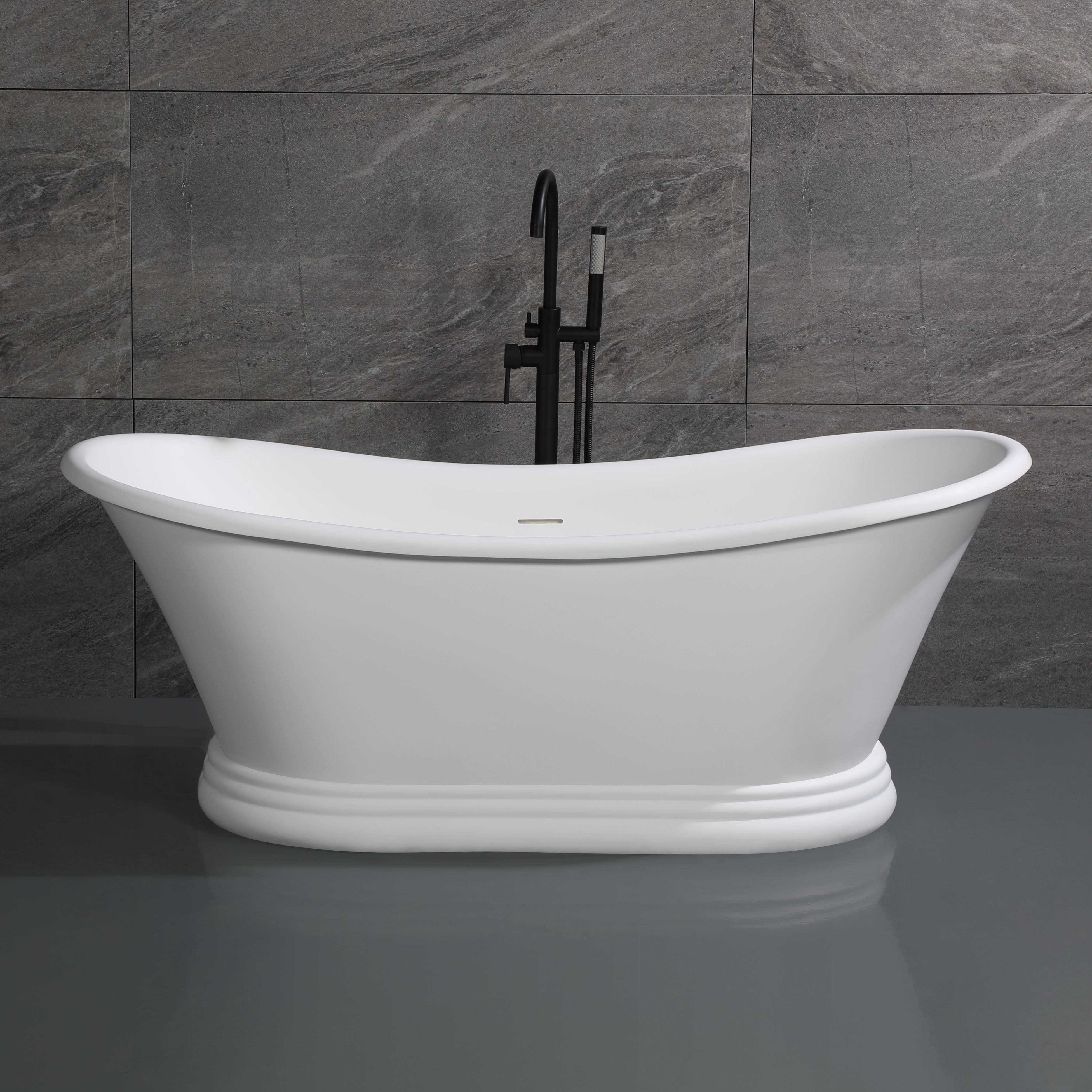 Pedestal Solid Surface Resin Bathtub