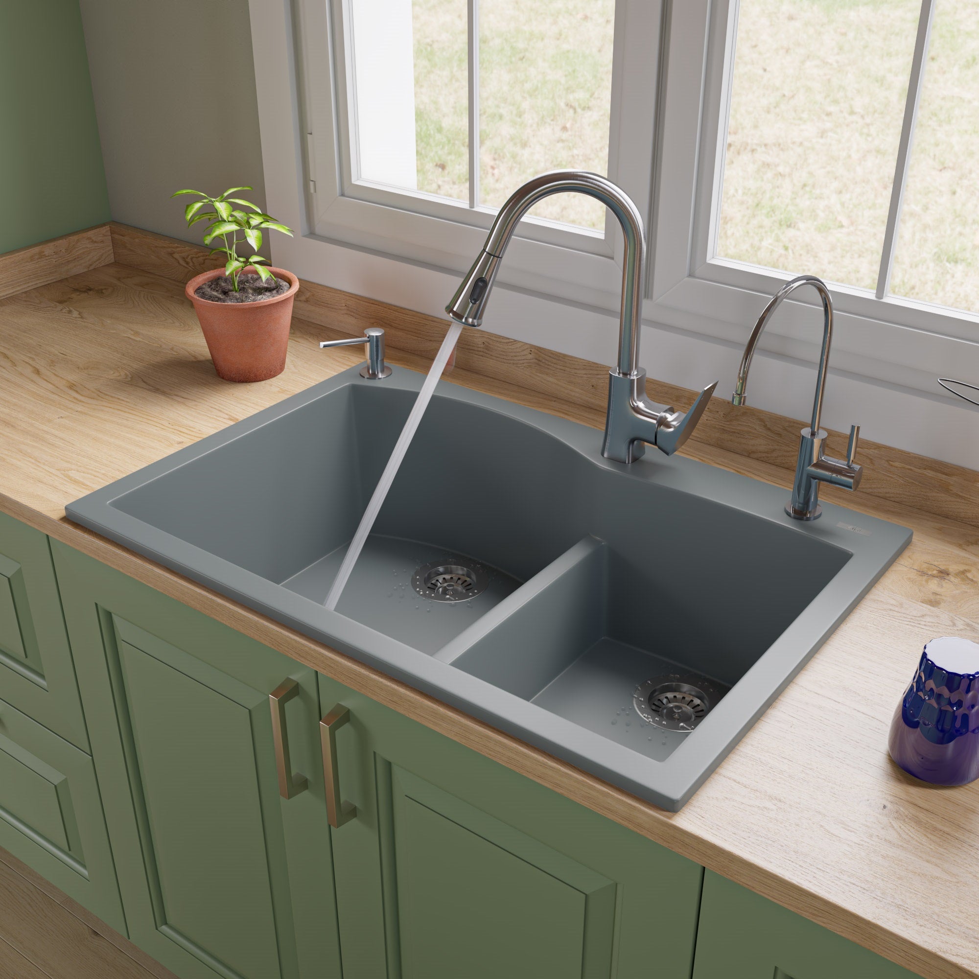 Bowl Drop In Granite Composite Kitchen Sink
