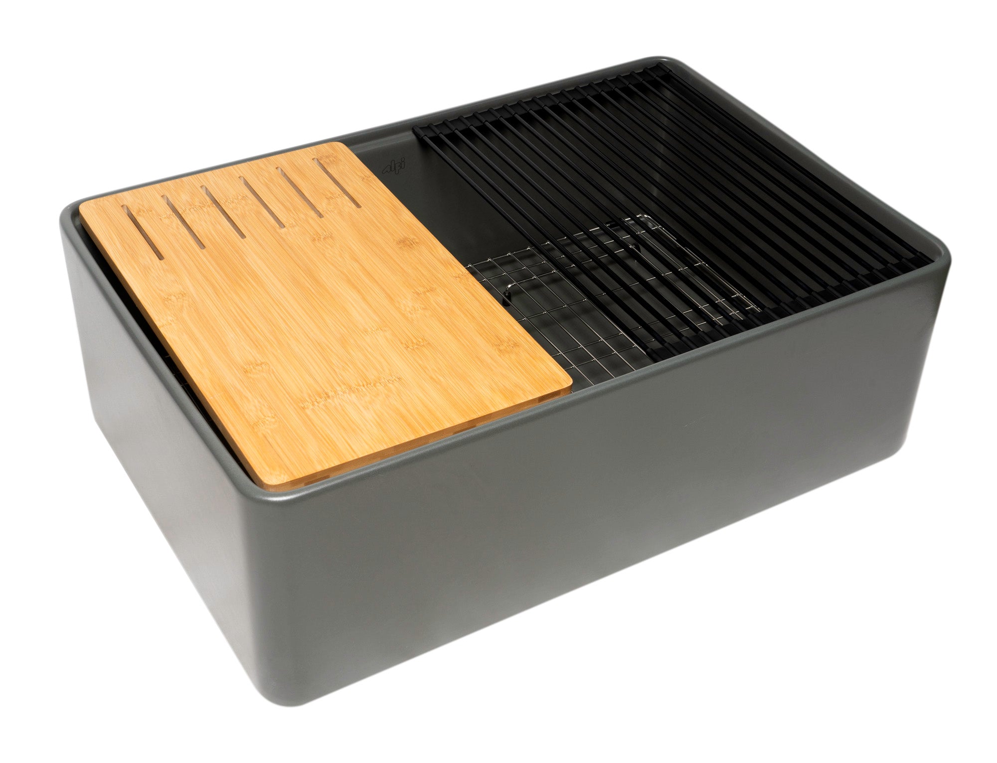 30" X 20" Single Bowl Step Rim Fireclay Farm With Accessories