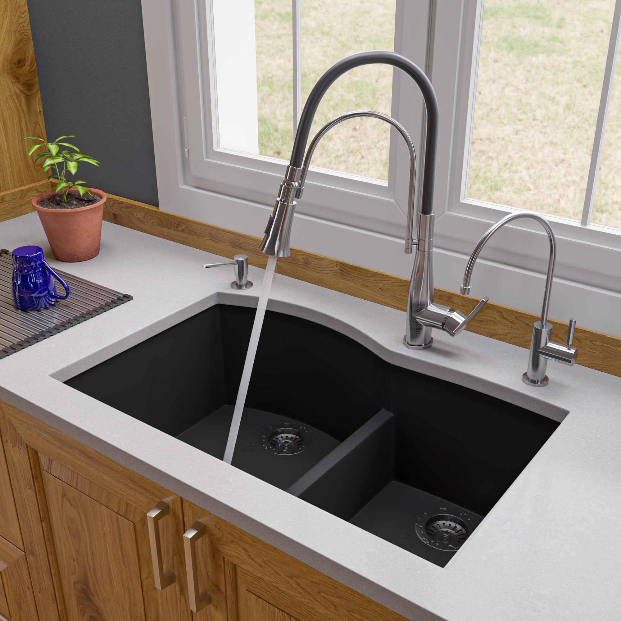 Bowl Undermount Granite Composite Kitchen Sink