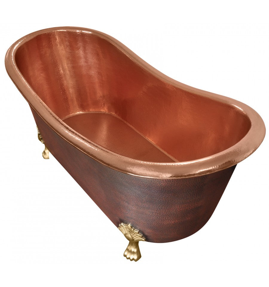 Thompson Traders TBT-7030-CL Cupatitzio Bath Tub in Antique Copper Exterior/Polished Rose Gold Interior
(Hammered)
