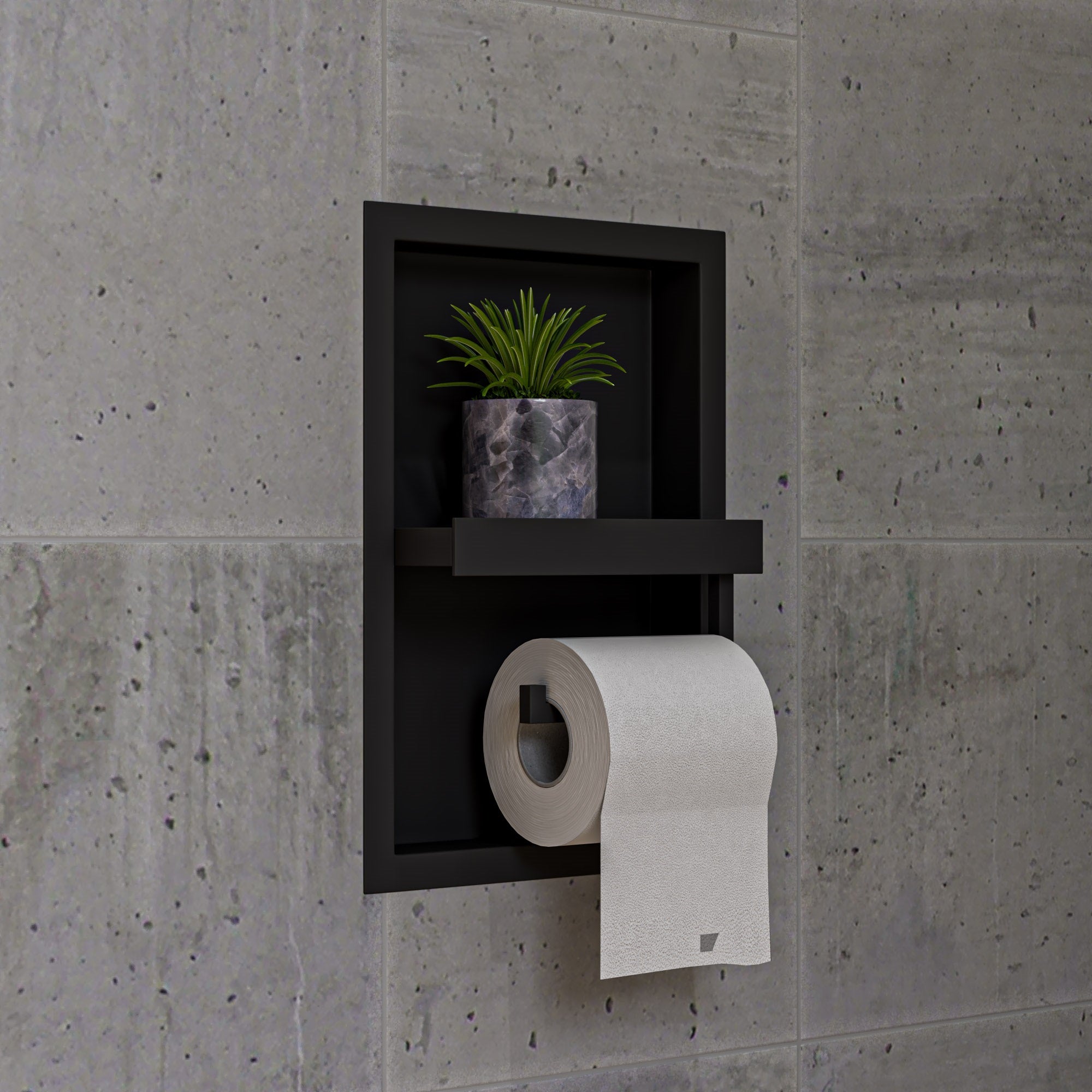 Steel Recessed Toilet Paper Holder Niche