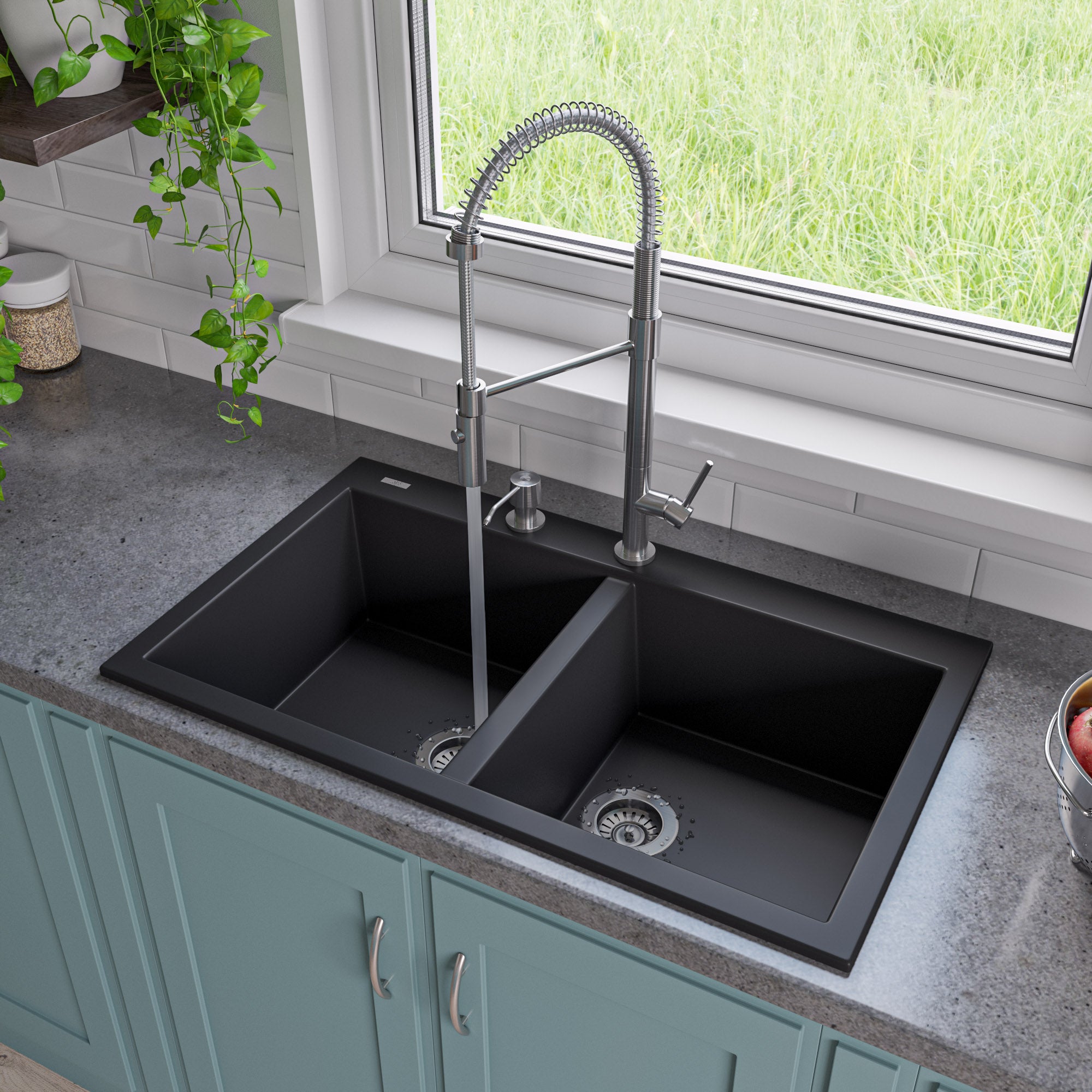 Double Bowl Granite Composite Kitchen Sink