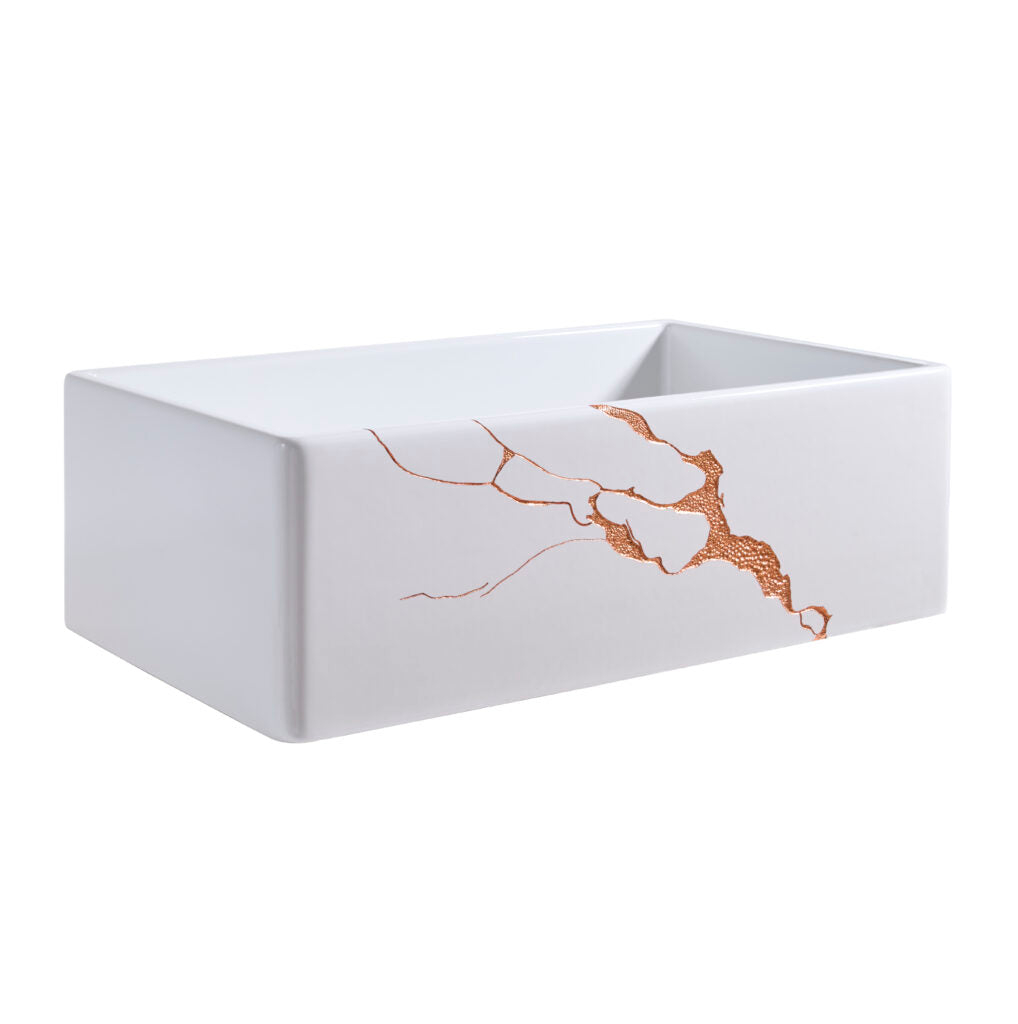 Thompson Traders KSA-KINT-COPPER Kintsugi
Copper Kitchen Sink in Fireclay with Copper