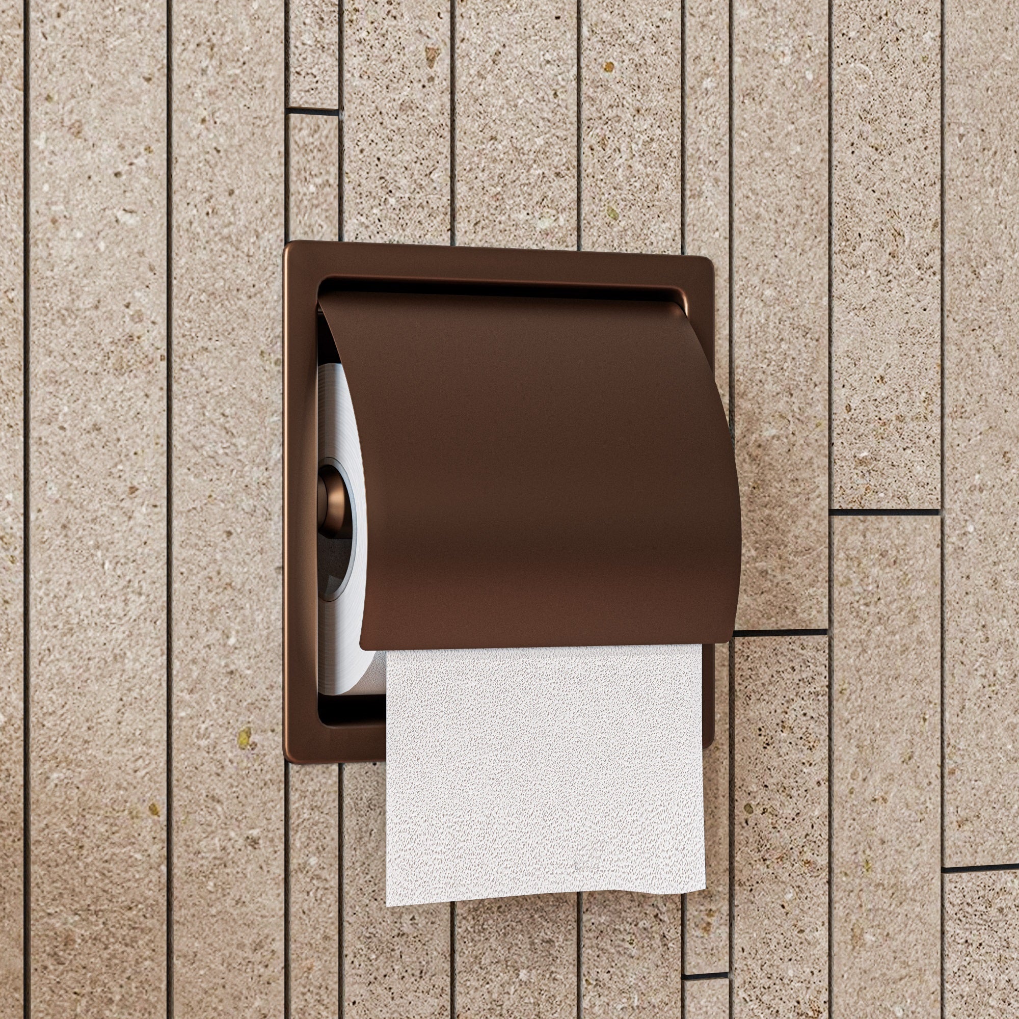 Stainless Steel Recessed Toilet Paper Holder With Cover