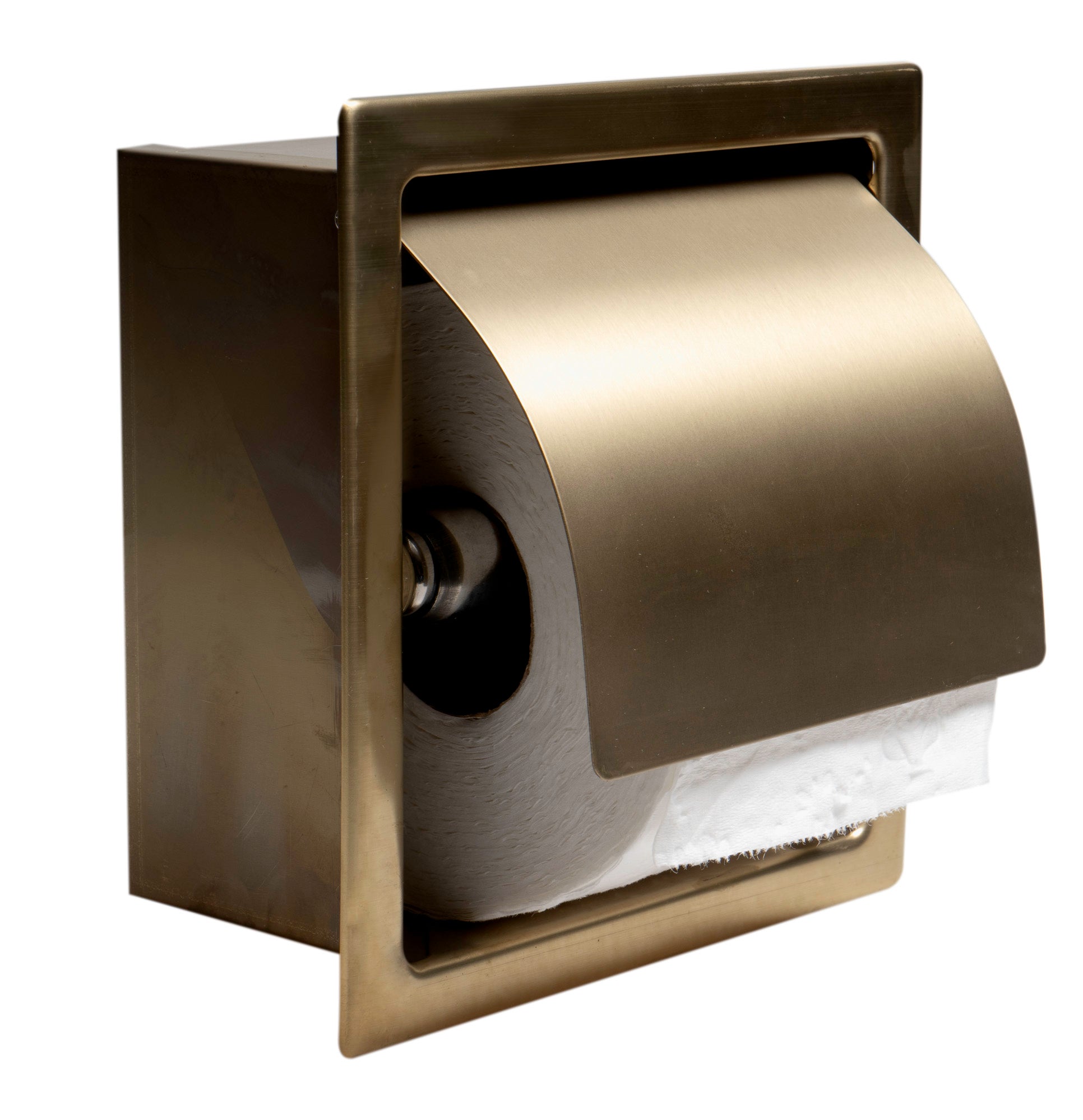 Stainless Steel Recessed Toilet Paper Holder With Cover