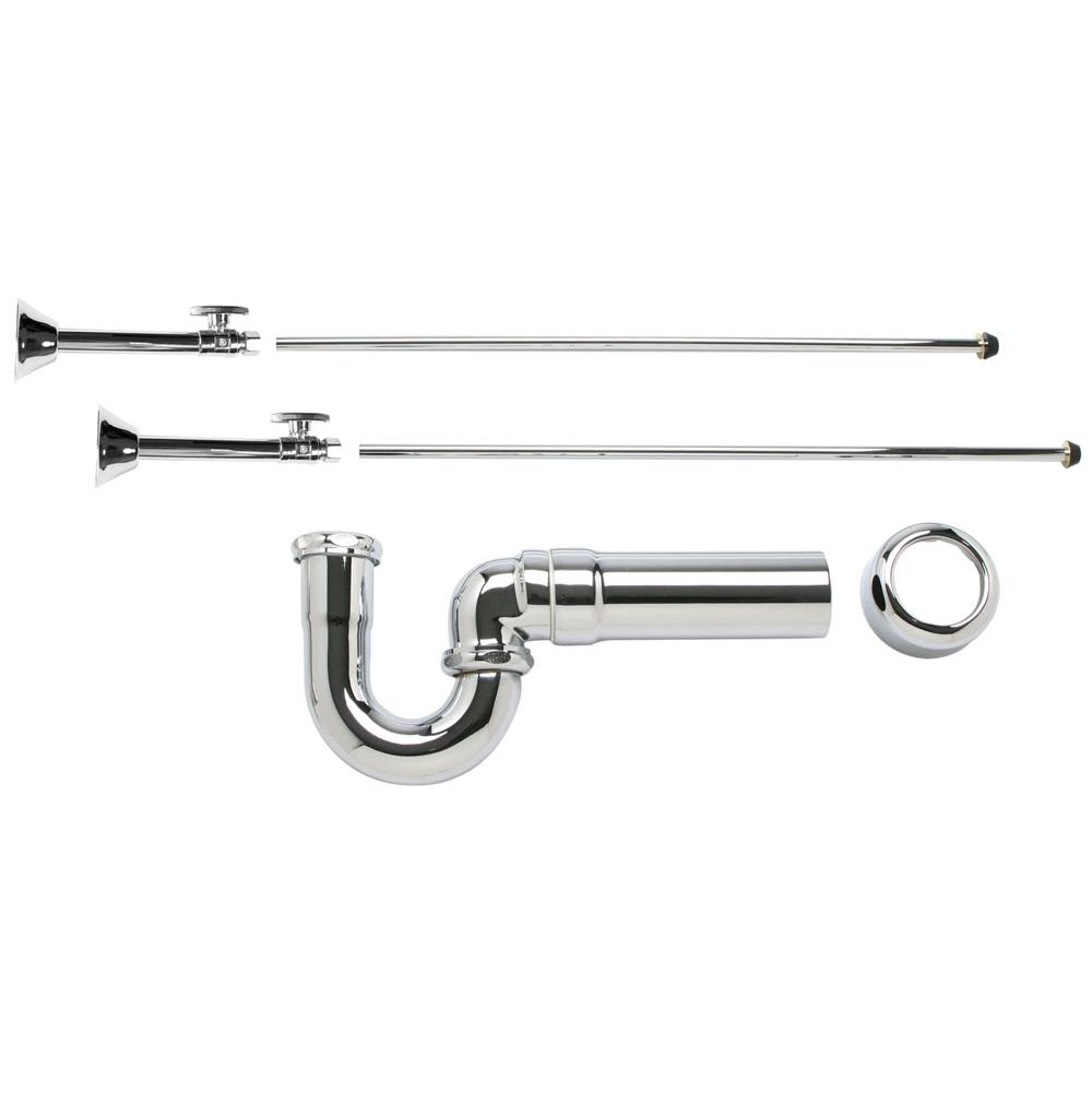 Lavatory Supply Kit - Brass Oval Handle with 1/4 Turn Ball Valve (MT317-NL) - Straight Sweat, Massachusetts P-Trap