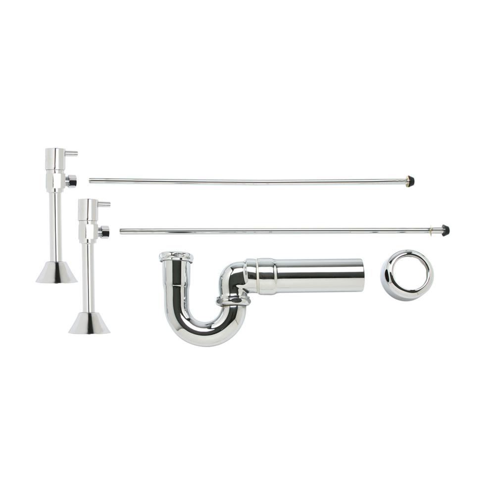 Lavatory Supply Kit - Contemporary Lever Handle with 1/4 Turn Ceramic Disc Cartridge Valve (MT516L-NL) - Angle Sweat, Massachusetts P-Trap