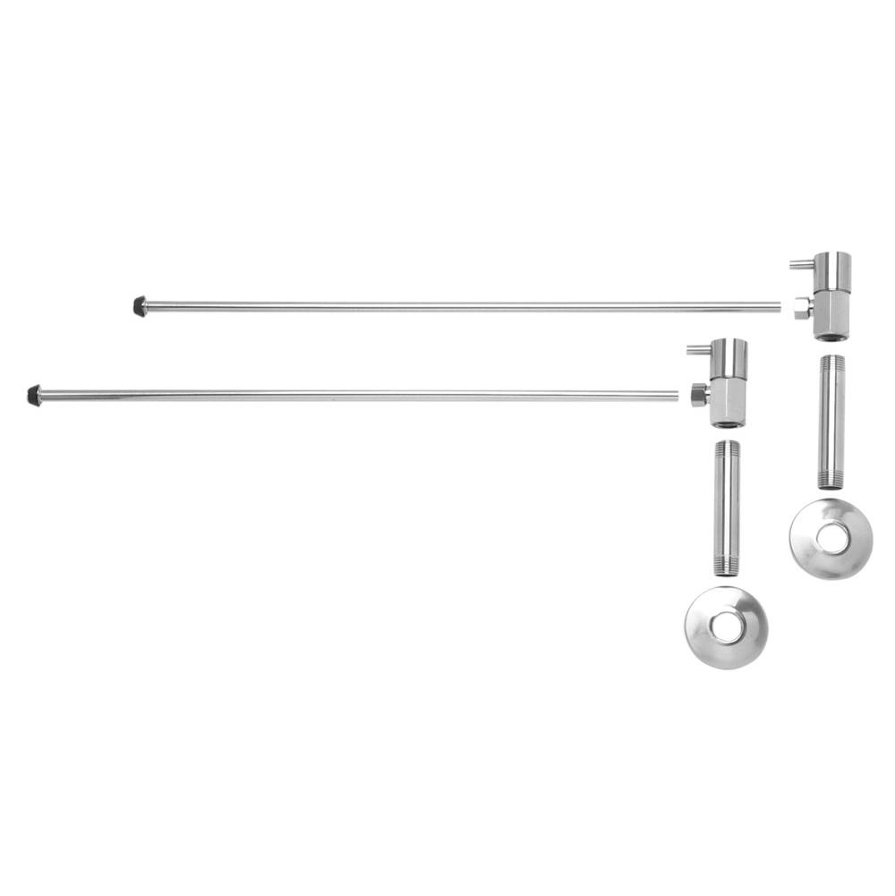 Lavatory Supply Kit - Contemporary Lever Handle with 1/4 Turn Ceramic Disc Cartridge Valve (MT5001L-NL) - Angle, No Trap