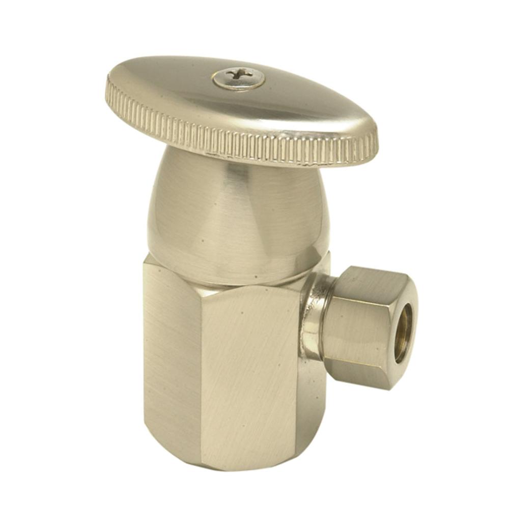 Brass Oval Handle with 1/4 Turn Ceramic Disc Cartridge Valve - Lead Free - Angle (1/2" Female IPS)