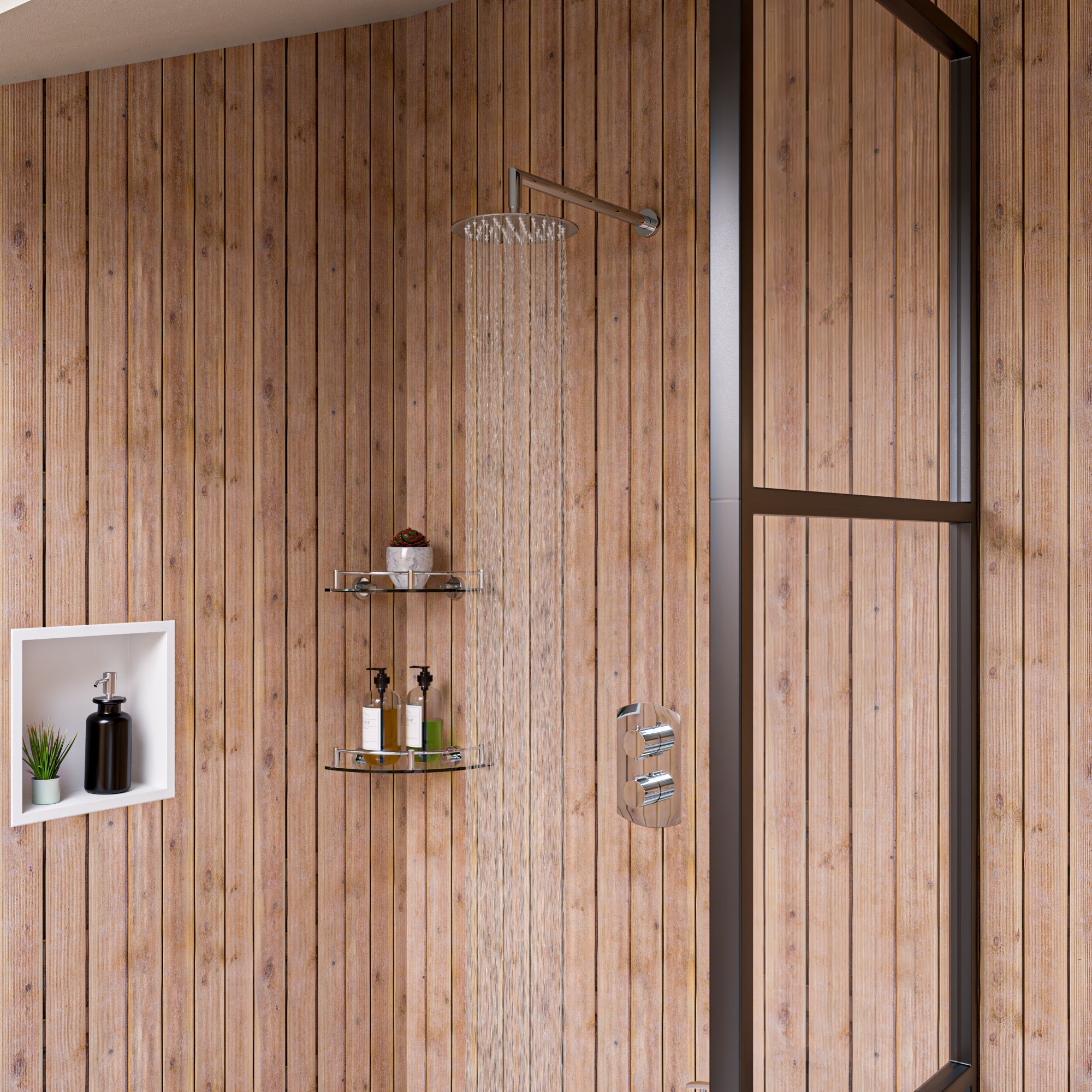 Steel 8" Round Ultra Thin Rain Shower Head