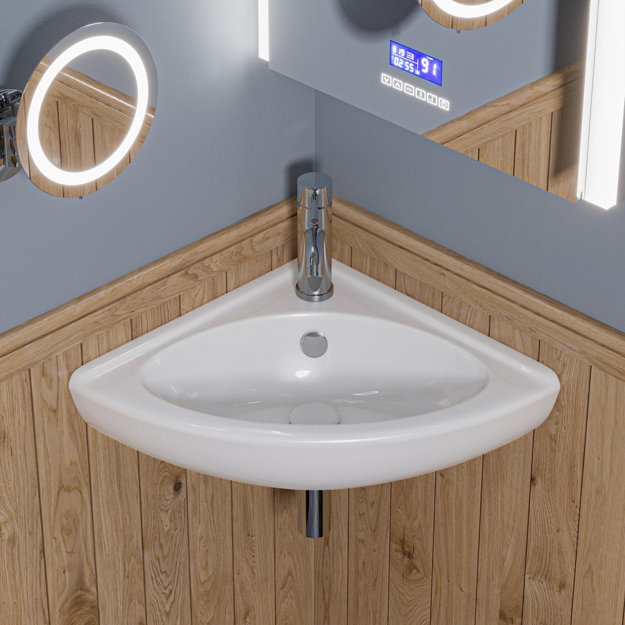Wall Mounted Ceramic Sink With Faucet Hole