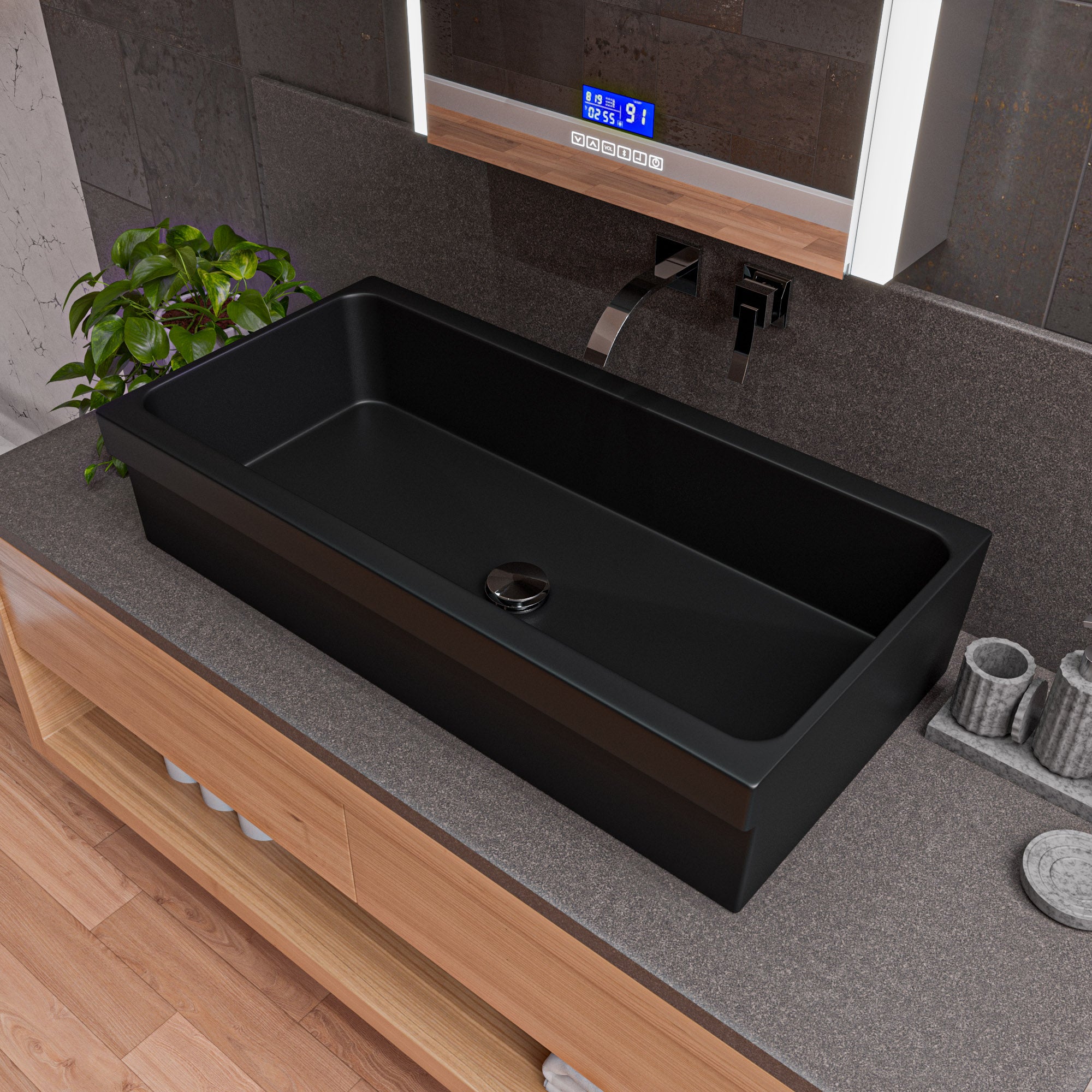 Above Mount Fireclay Bathroom Trough Sink