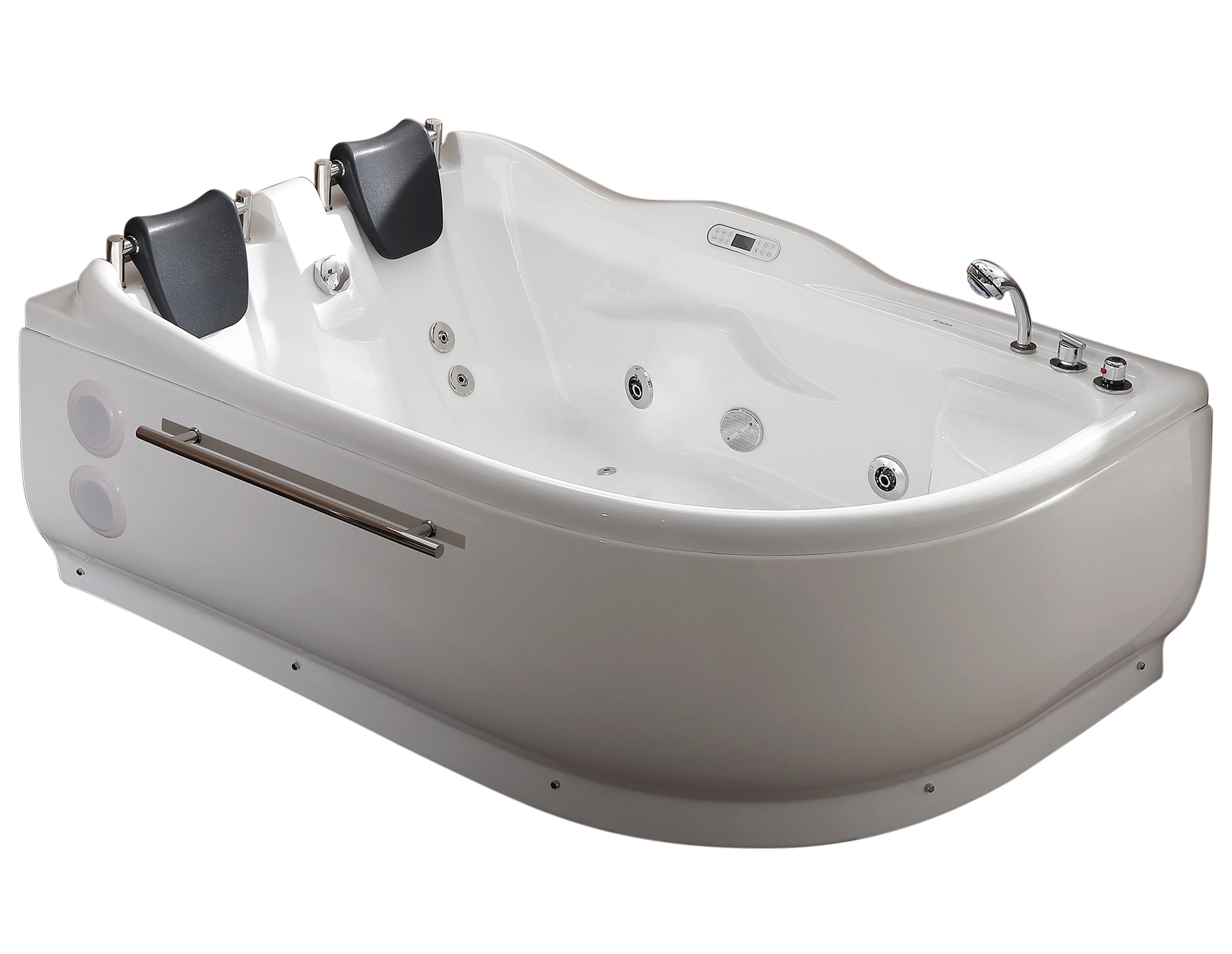 Drain Corner Acrylic White Whirlpool Bathtub For Two