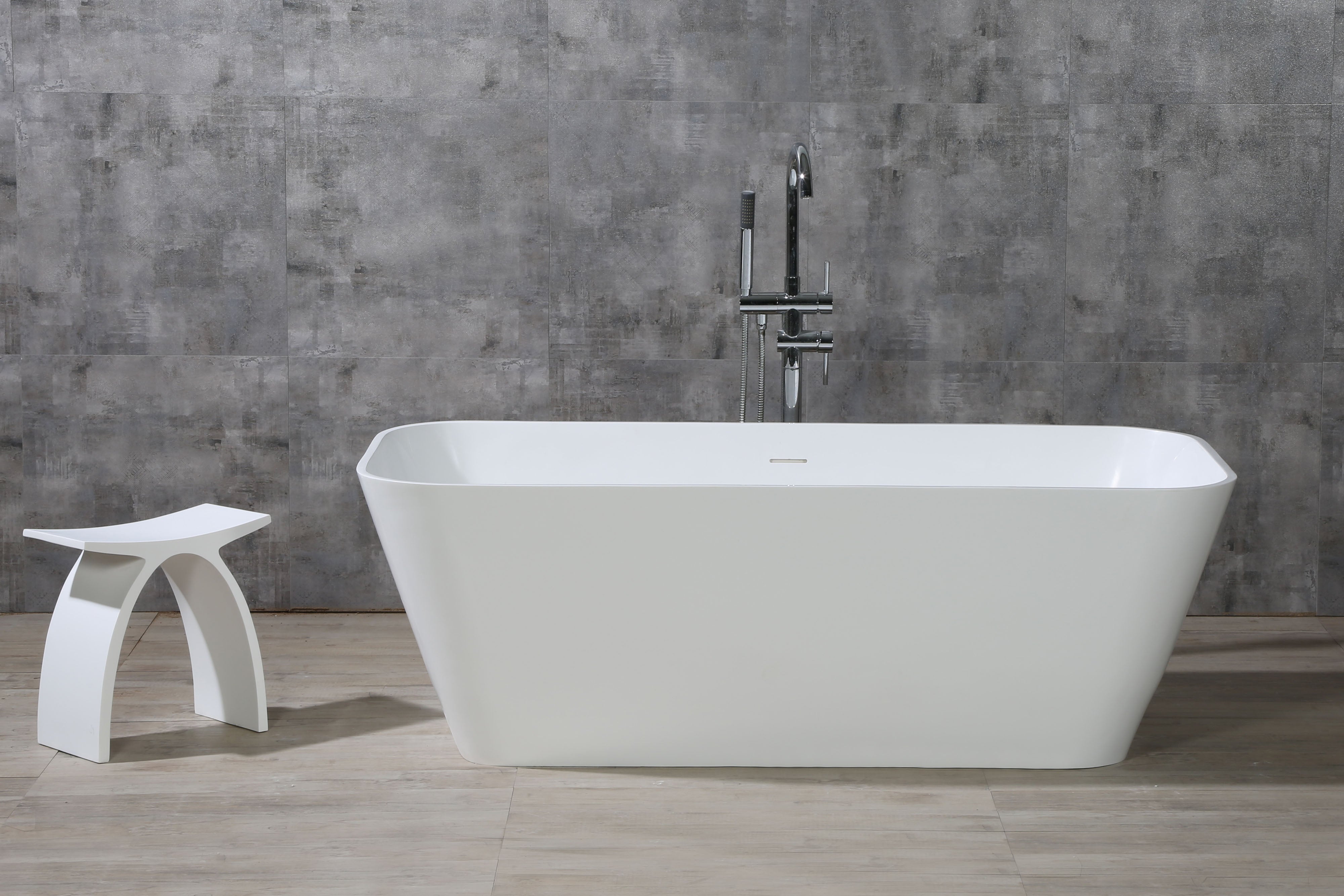 Solid Surface Smooth Resin Soaking Bathtub