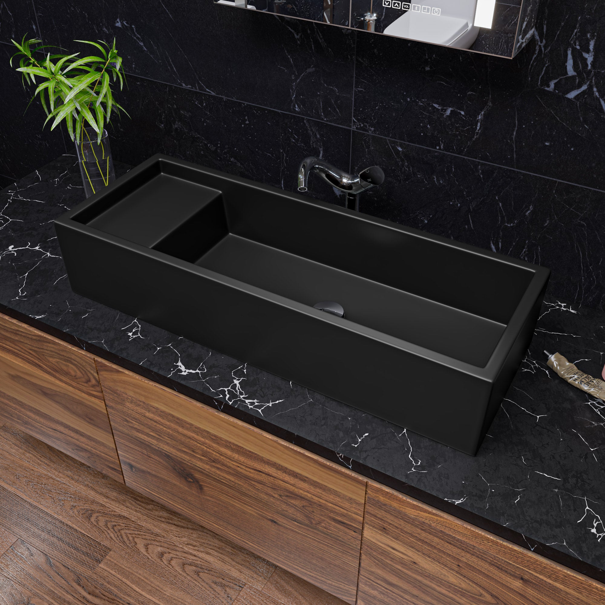 Above Mount Fireclay Bathroom Trough Sink
