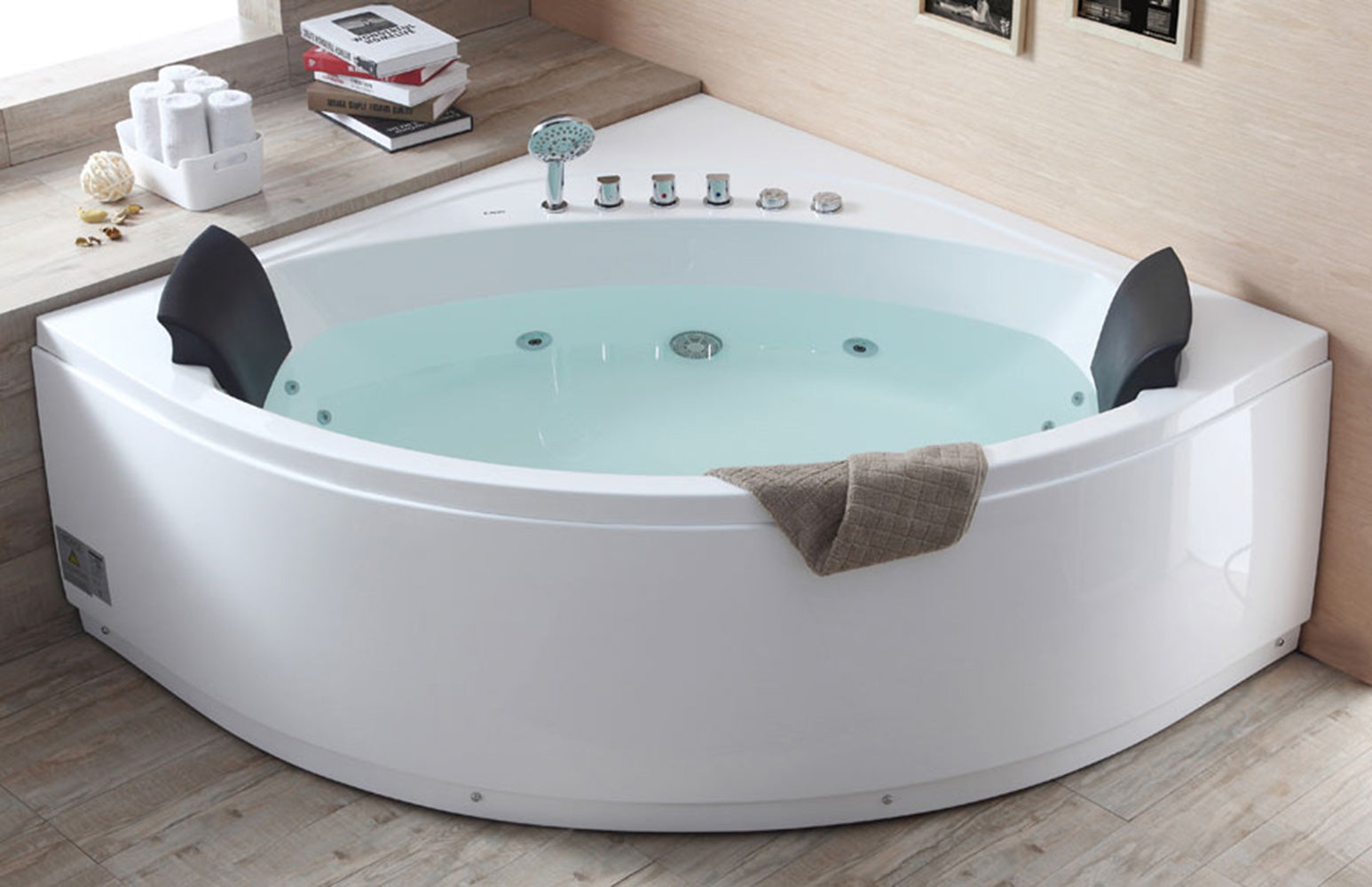 Seat Corner Whirlpool Bath Tub With Fixtures