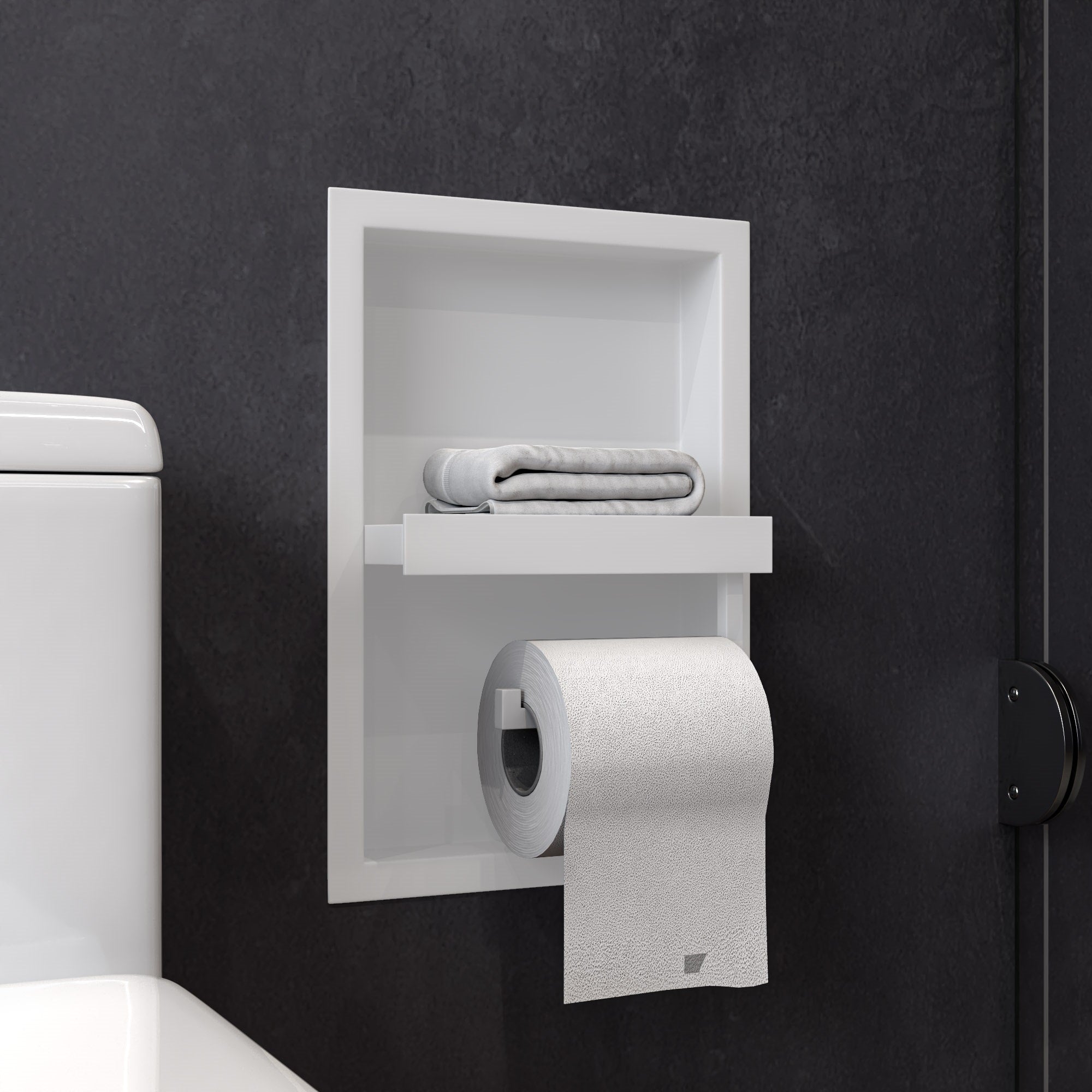 Steel Recessed Toilet Paper Holder Niche
