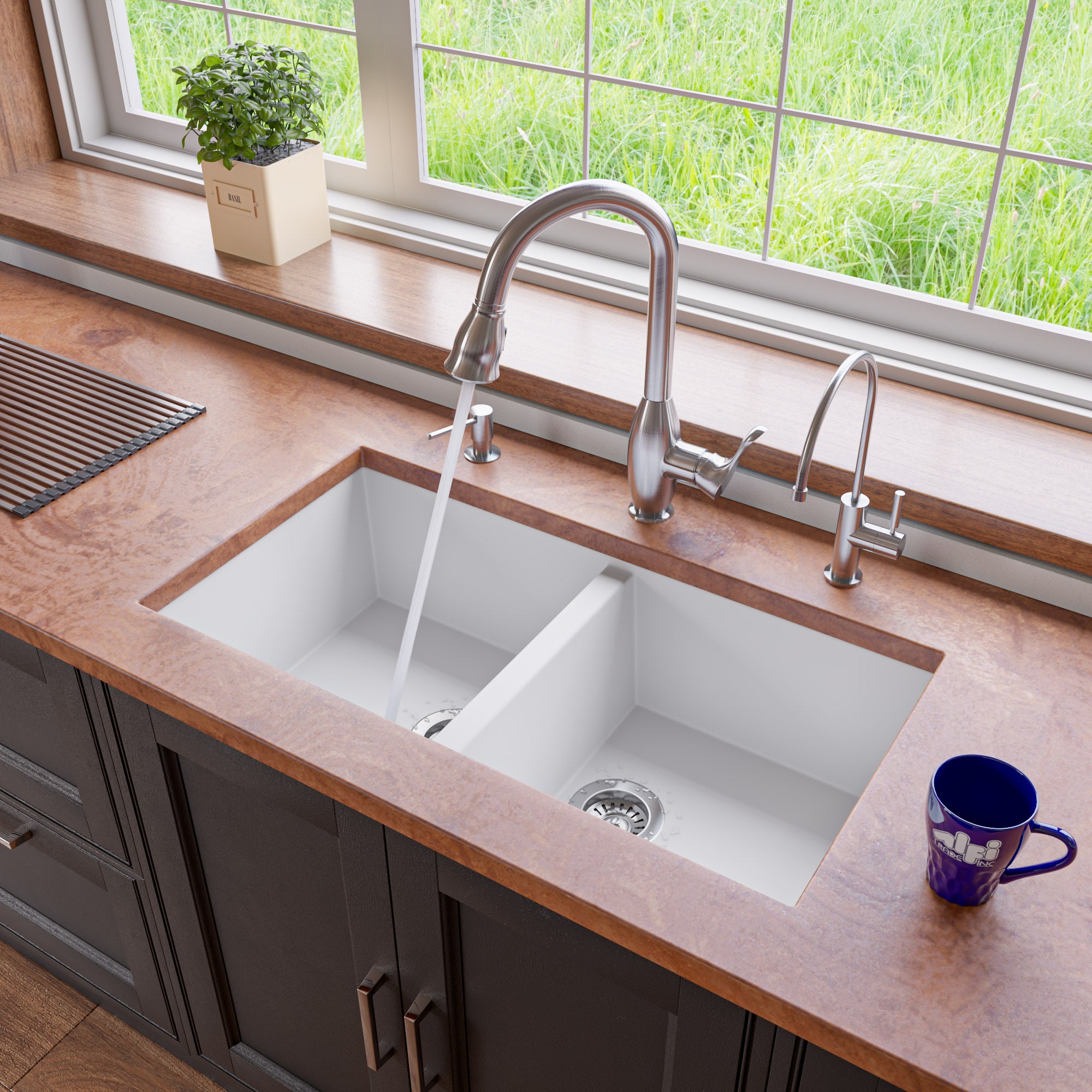 Double Bowl Granite Composite Kitchen Sink