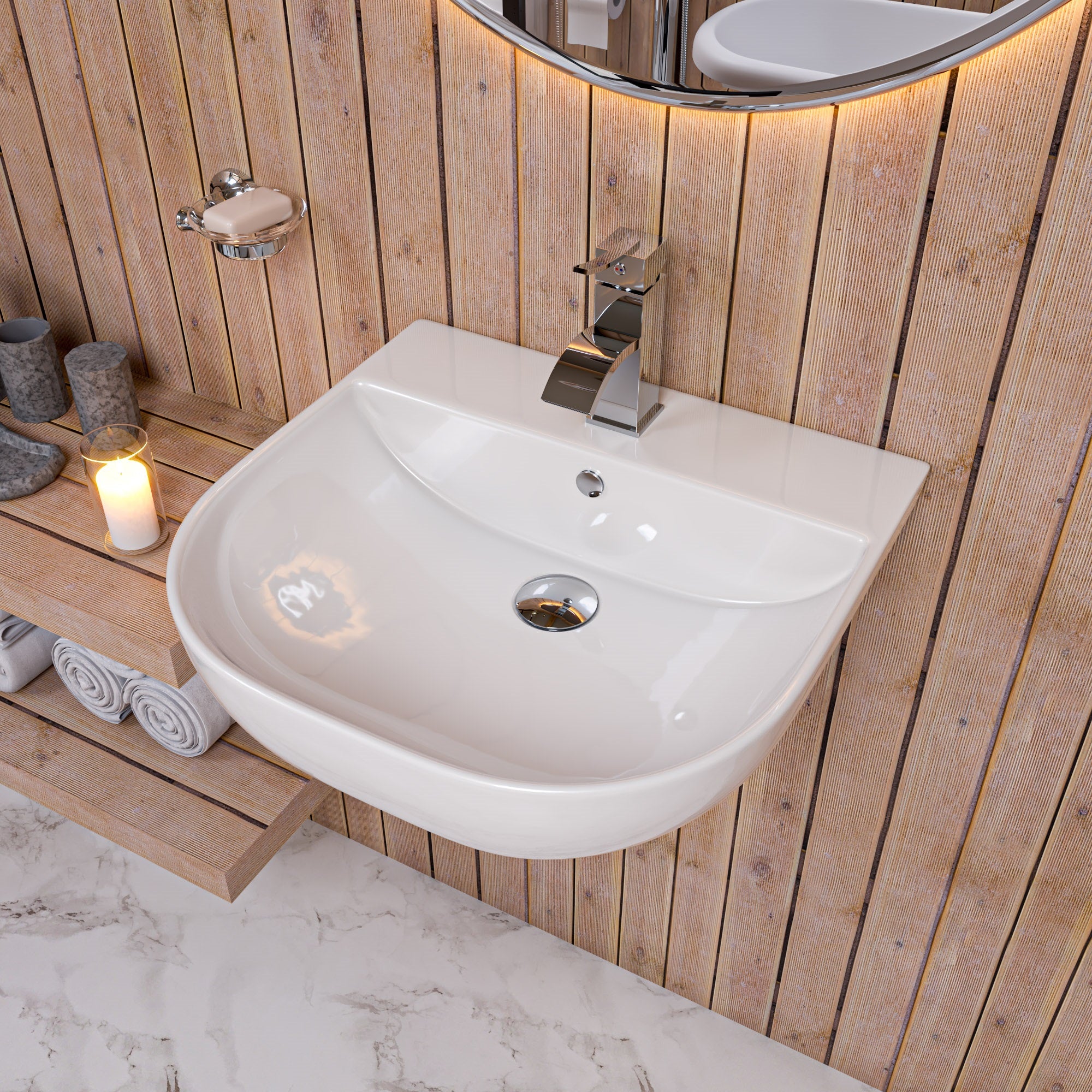 Porcelain Wall Mounted Bath Sink