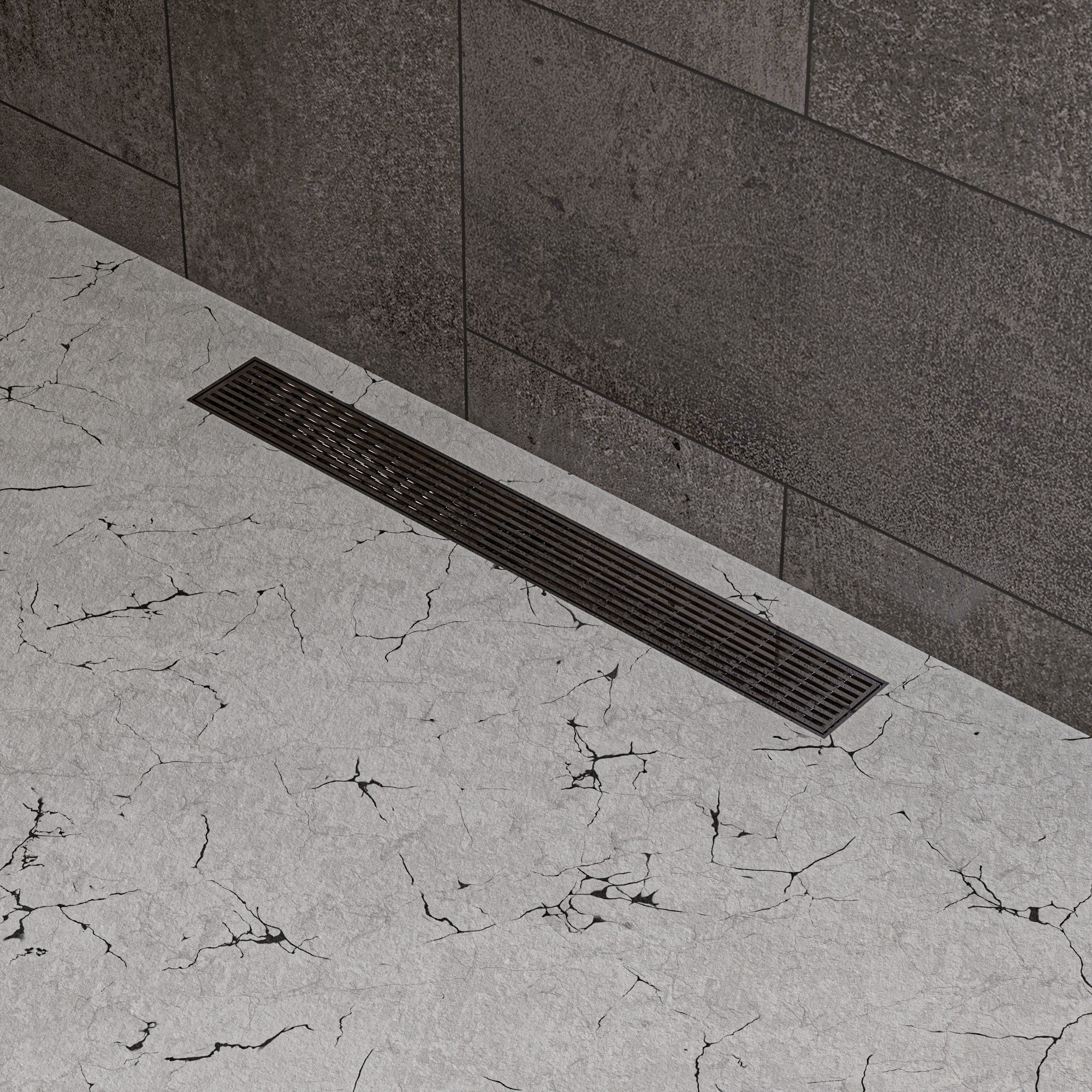 Steel Linear Shower Drain With Groove Lines