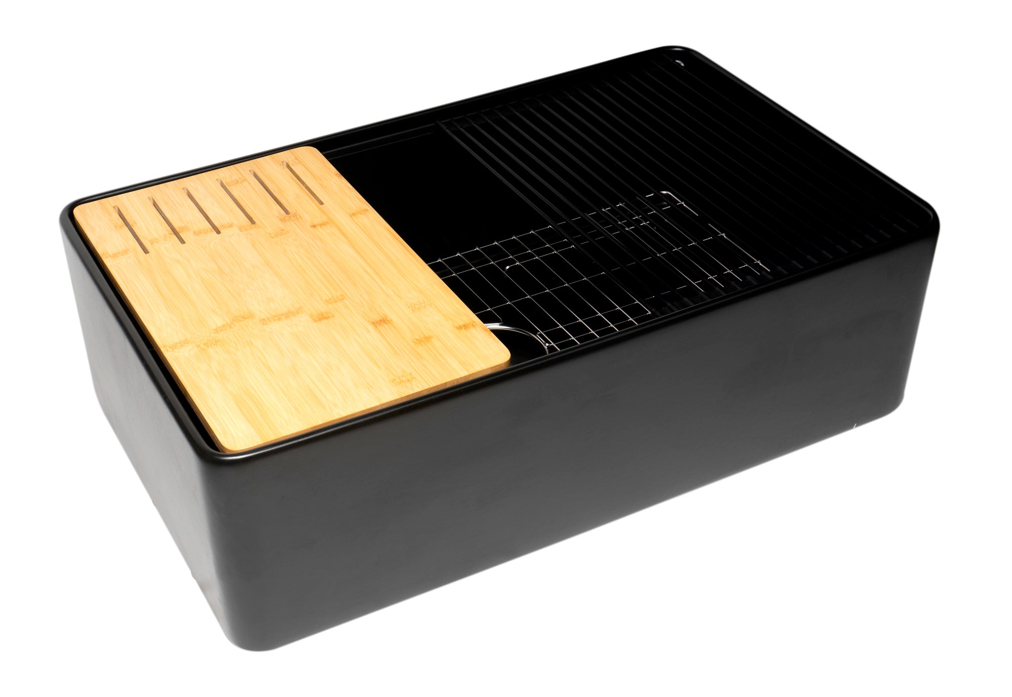 33" X 20" Single Bowl Step Rim Fireclay Farm With Accessories