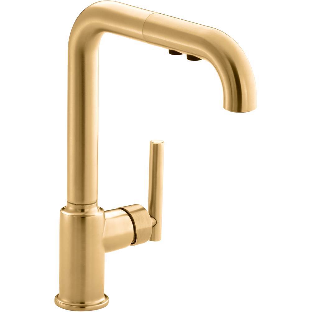 Purist  Pull-out kitchen sink faucet with three-function sprayhead