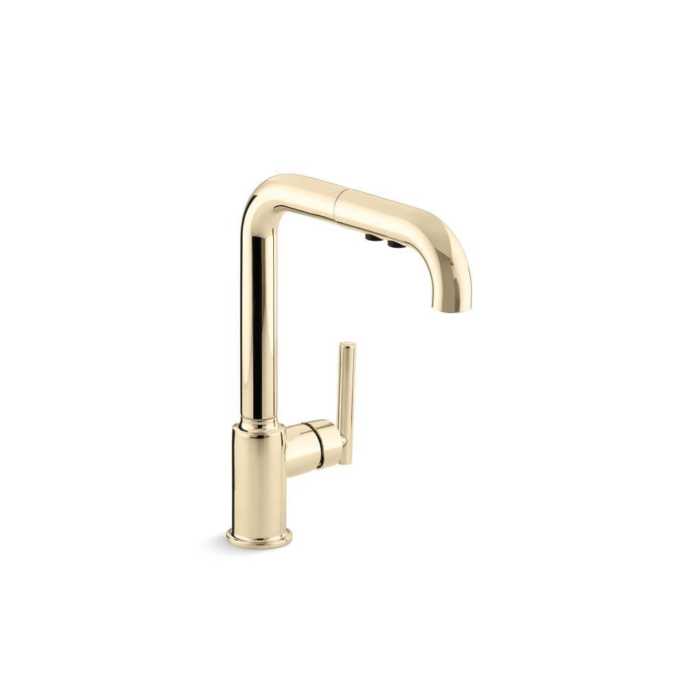Purist  Pull-out kitchen sink faucet with three-function sprayhead