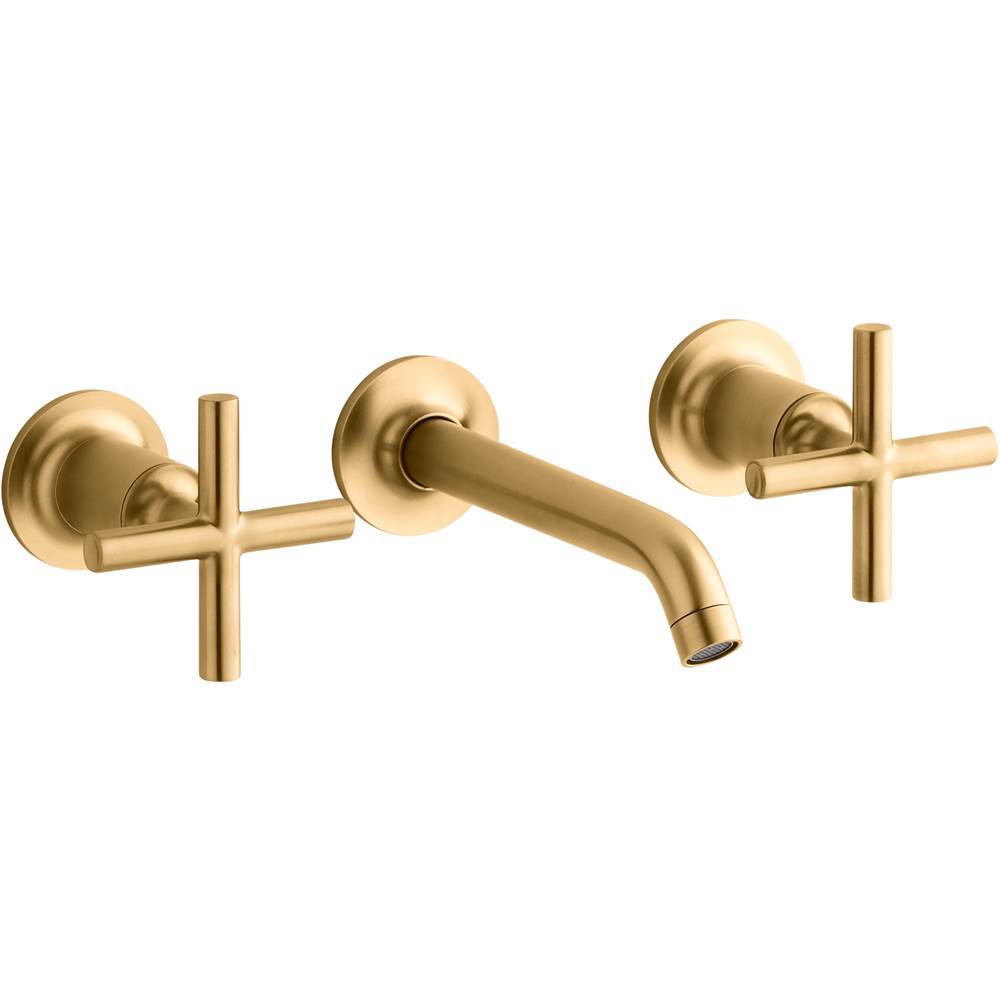 Purist  Wall-mount bathroom sink faucet trim with Cross handles, 1.2 gpm