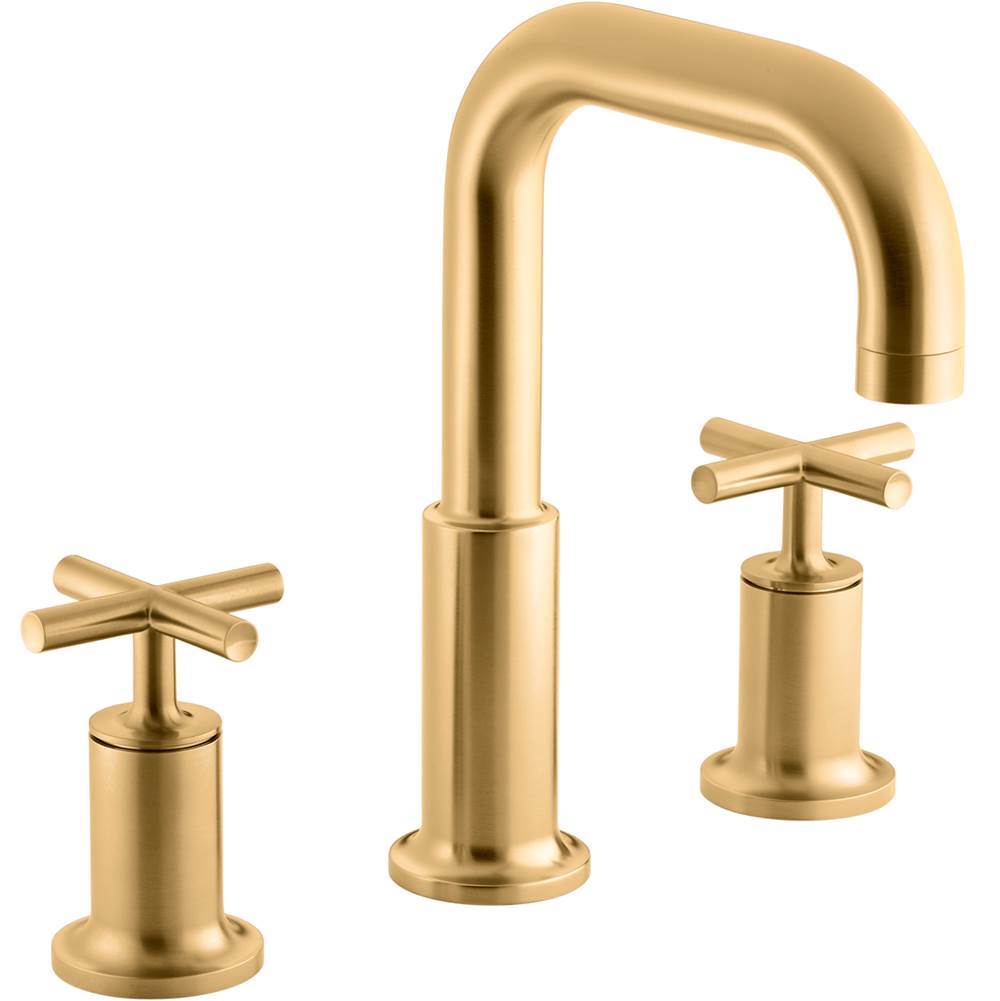 Purist  Deck-mount bath faucet trim with Cross handles