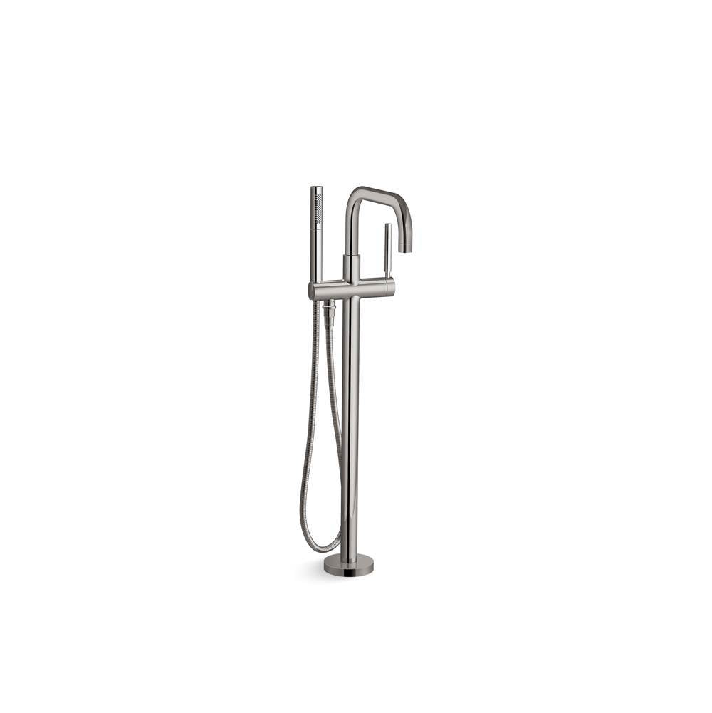 Purist  Floor-mount bath filler trim with handshower